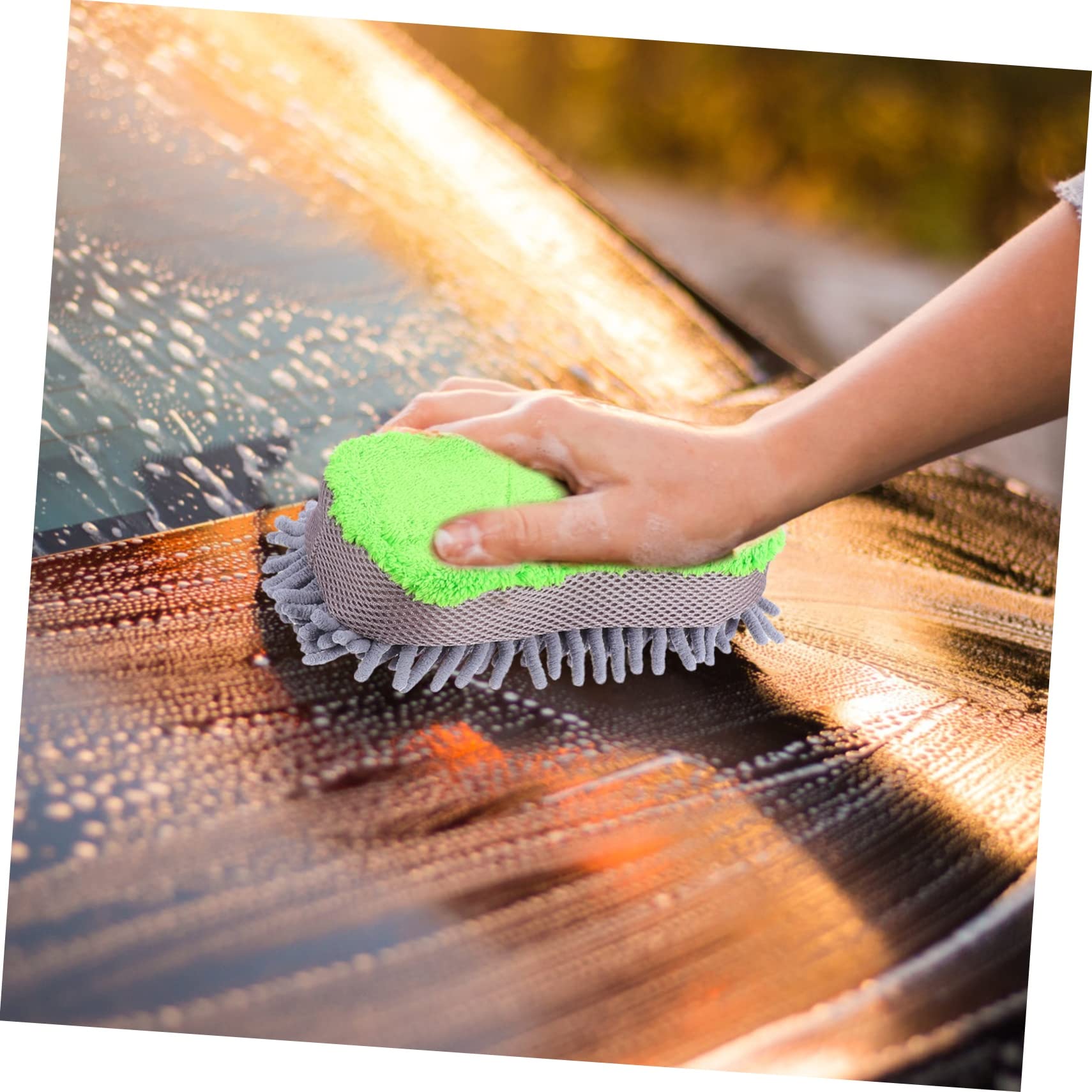 VALICLUD 4pezzi Sponge Per Pulizia Auto Microfibra Da Strumento Di Lavaggio Auto Multifunzionale Design Pratico e Sicuro Per Superfici Sensibili Rimuove Macchie e Sporco Senza Graffi