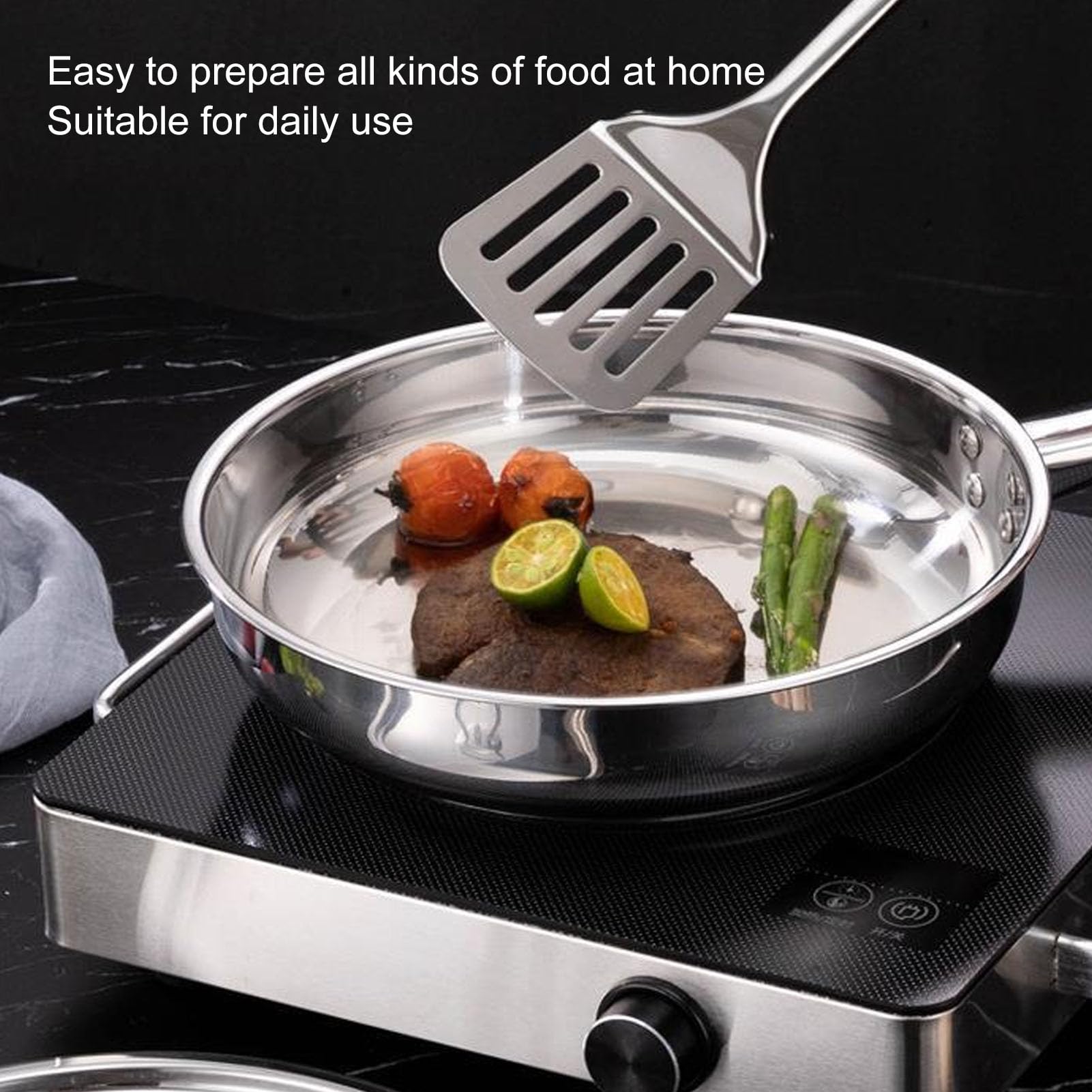 Acouto Juego de Utensilios de Cocina de Acero Inoxidable, Ollas y Sartenes Pequeñas para Cocinar con Asas a Prueba de Calor, Apto para Horno de Inducción para Freír, Hervir y Guisar