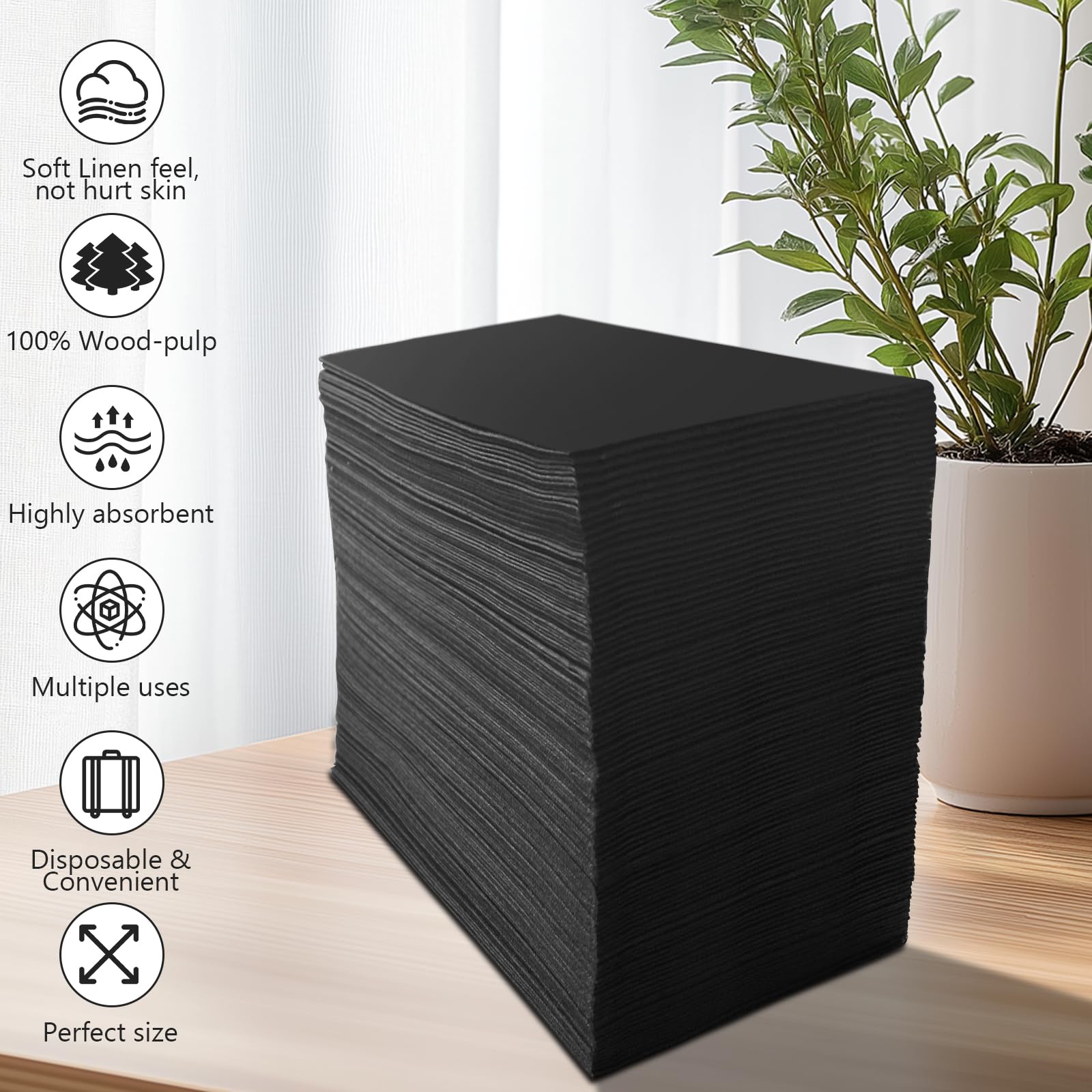 Paquete de 100 servilletas desechables de papel para invitados, suaves, absorbentes, decorativas, para uso diario, cóctel, boda, fiesta, 12 x 17 pulgadas