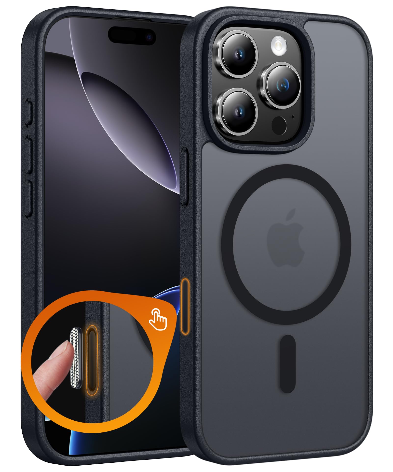 FNTCASE for iPhone 16 Pro-Max Case Compatible with Magsafe Clear Phonecase | Screen Protector, Military Grade Drop Protection, Slim Magnetic Phone Cases, Shockproof Bumper, Transparent Cell Cover