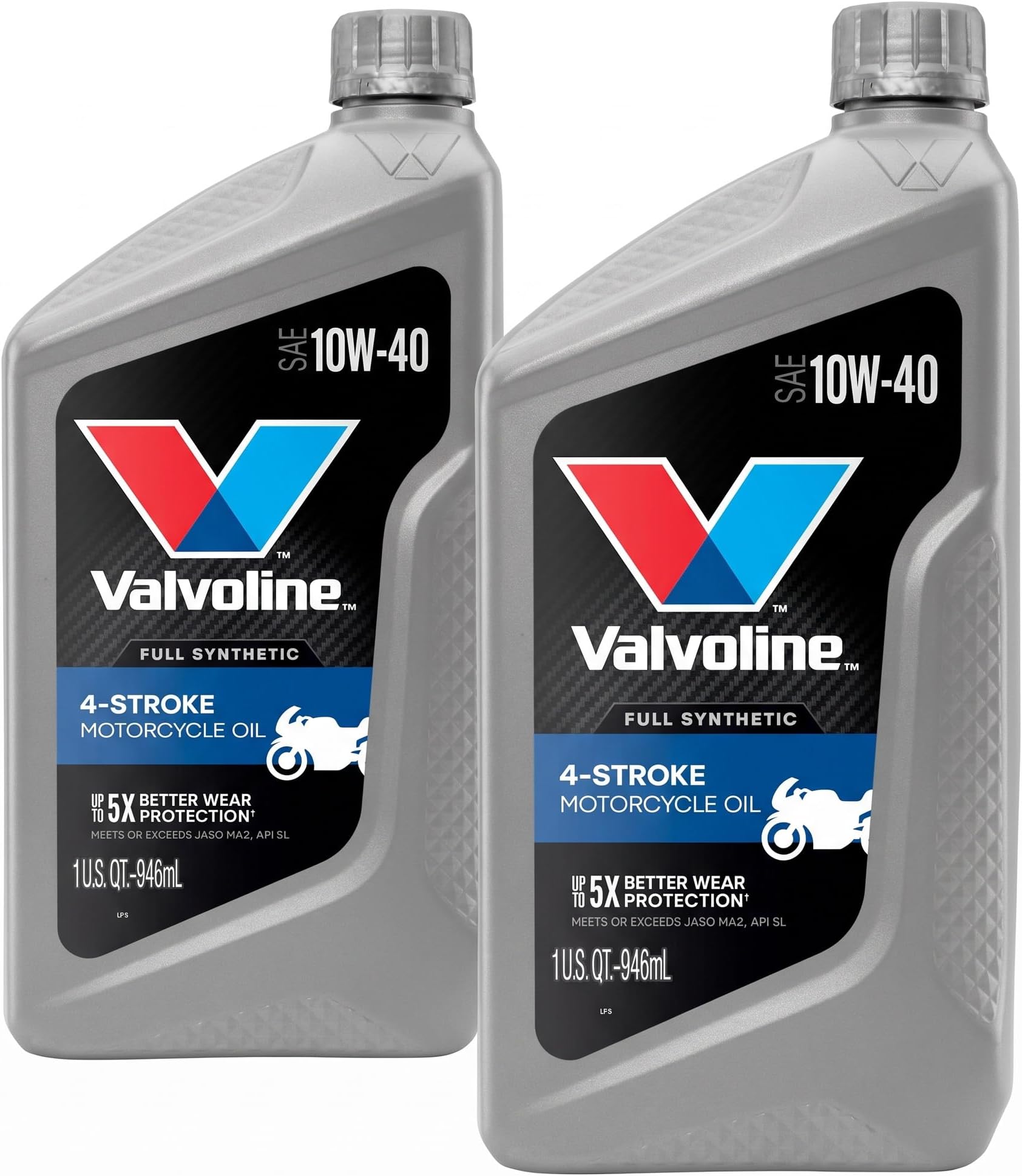 Motor Oil, 10W-40, 1 QT Pack of 2 | Full Synthetic | 4-Stroke Motorcycle