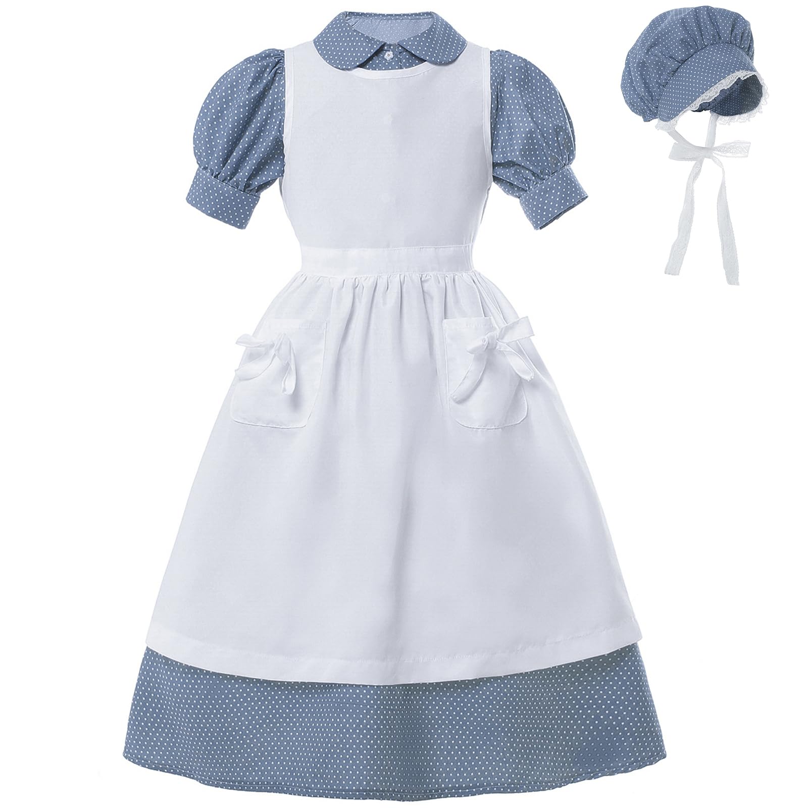 CR ROLECOS Girls Prairie Pioneer Dresses Laura Ingalls Wilder Pilgrim Colonial Costume Dress