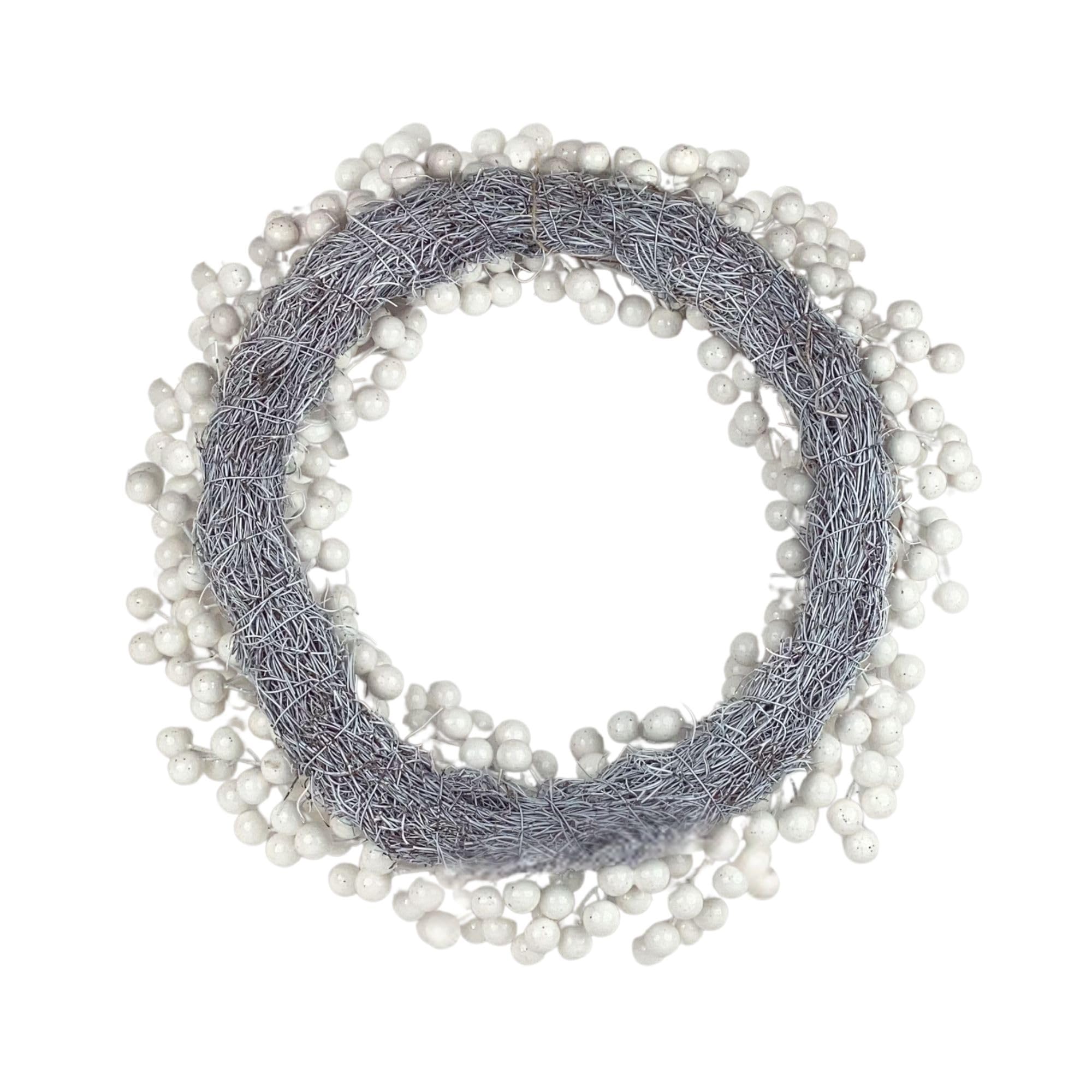 Corona para puerta grande, bayas artificiales en mimbre, corona