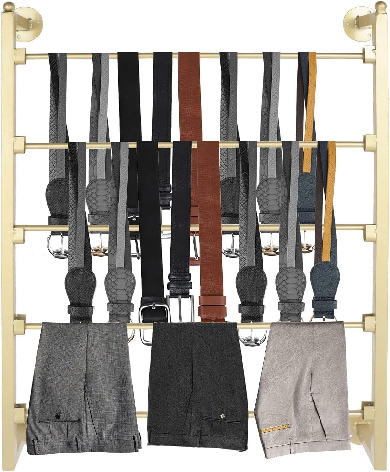 Ribbon Rack,Ribbon Holder Organizer Rack, 5 Tiers Tie & Scarf Rack, Ties Belt Pants Silk Scarves Hanging Display Rack，