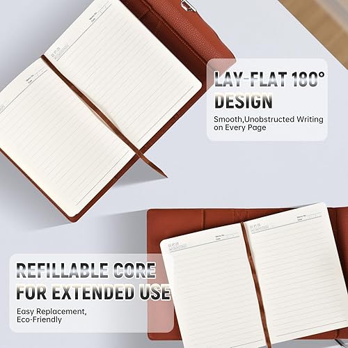 Miniatura 5 de ARRLSDB Diario de cuero con cerradura, cuaderno de escritura, planificador organizador, contraseña digital, cuaderno con bloqueo, diario personal