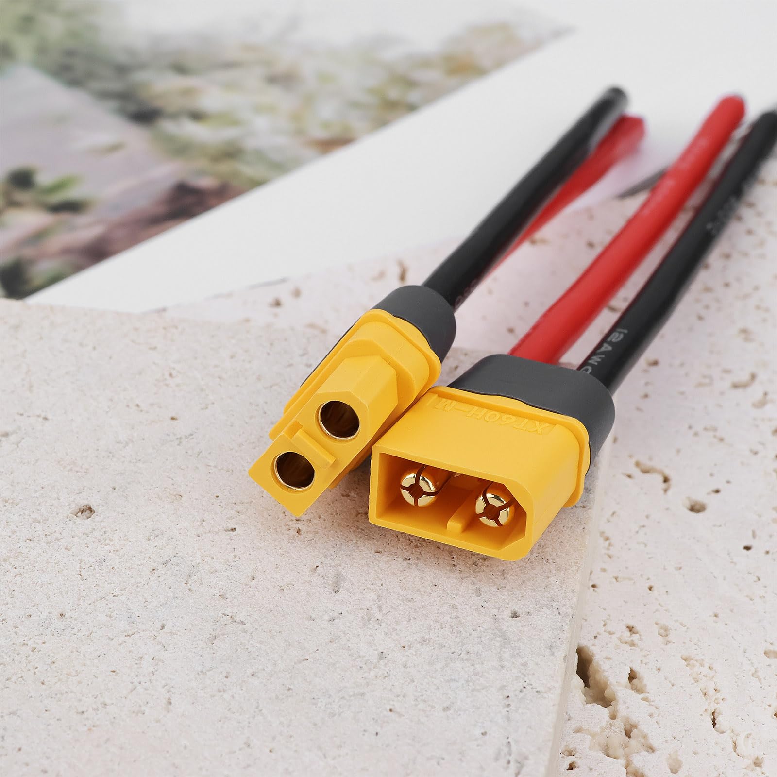 VGOL 2 Paires Connecteurs XT60H Pré-câblés Mâle/Femelle – 12 AWG 30A 10 Cm – Pour Drone RC, ESC, Chargeur LiPo