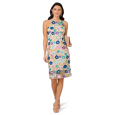 Adrianna Papell Embroidered Column Midi Dress Women