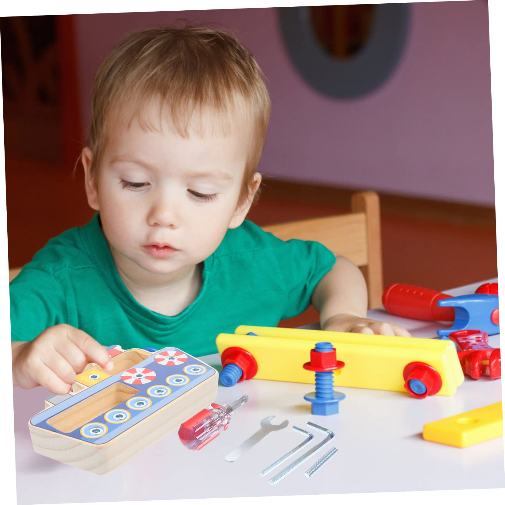 ORFOFE Herramientas Infantiles de Madera con Destornillador Reutilizable Juguete Sensorial Divertido para Educativo para Desarrollo Cognitivo y Coordinación