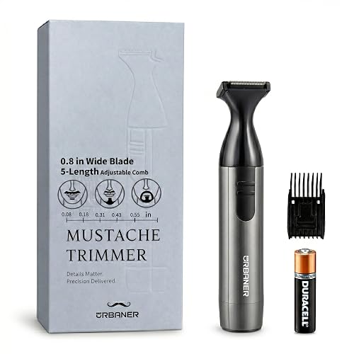 URBANER Mustache Trimmer – 0.8" Wide Blade, Waterproof & Adjustable,