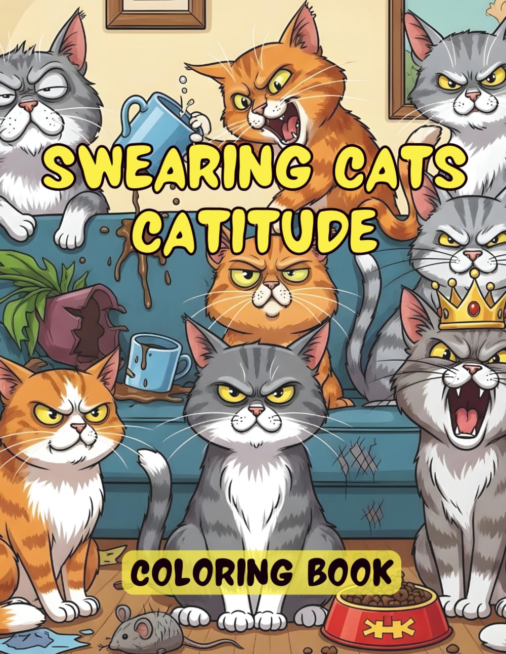 Swearing Cats Catitude: Coloring Book