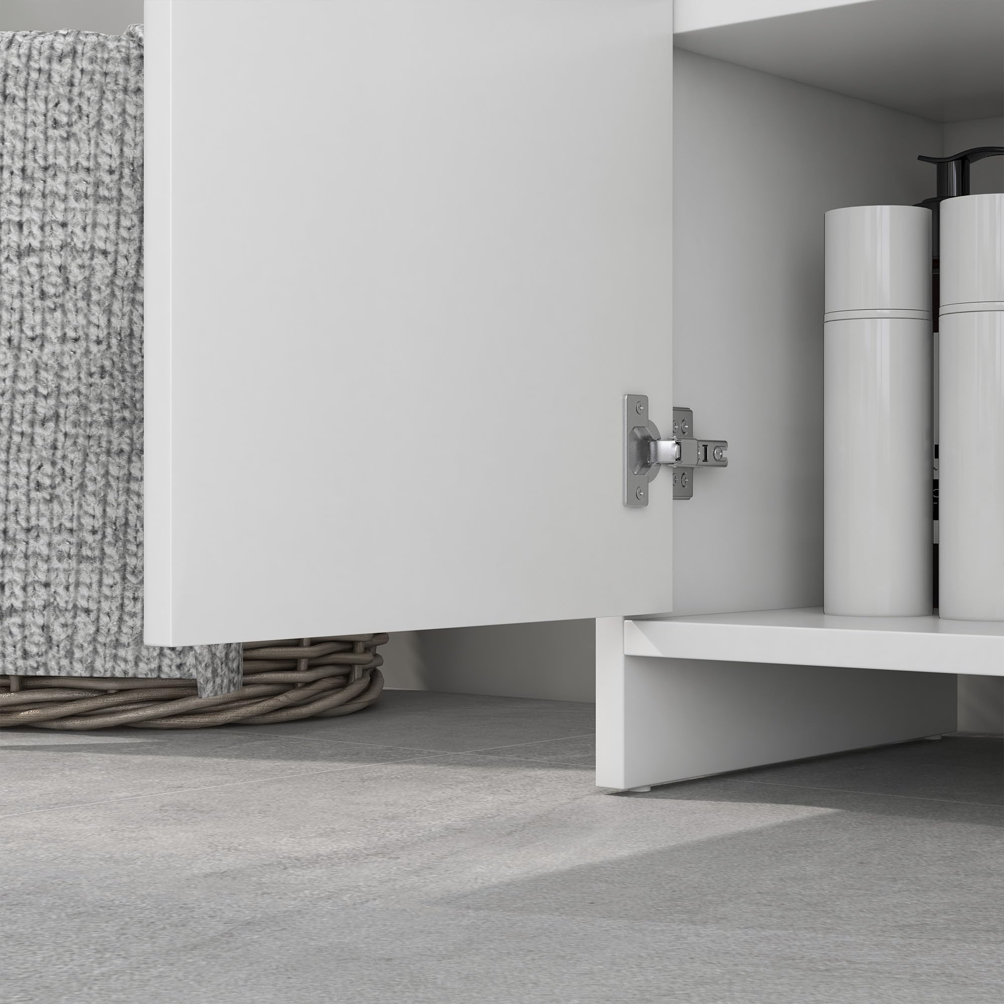 HOMCOM Mueble Bajo Lavabo con Estante Carga 40 kg 60x30x60 cm Blanco