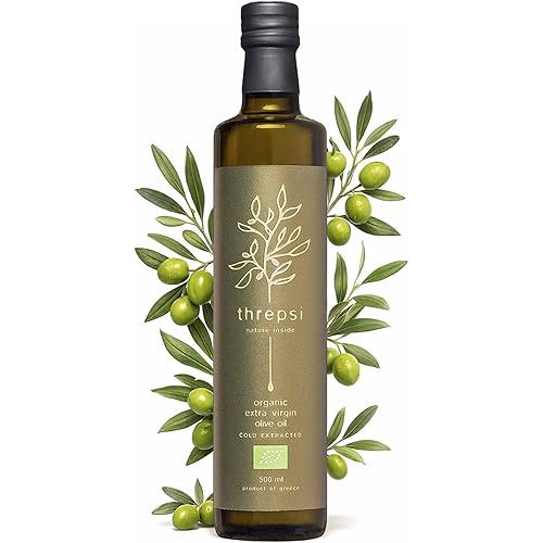 Threpsi Organic Extra Virgin Olive Oil | Extracted Cold | 100% Koroneiki Olives | Grown by Small Family Farmers near Kalamata