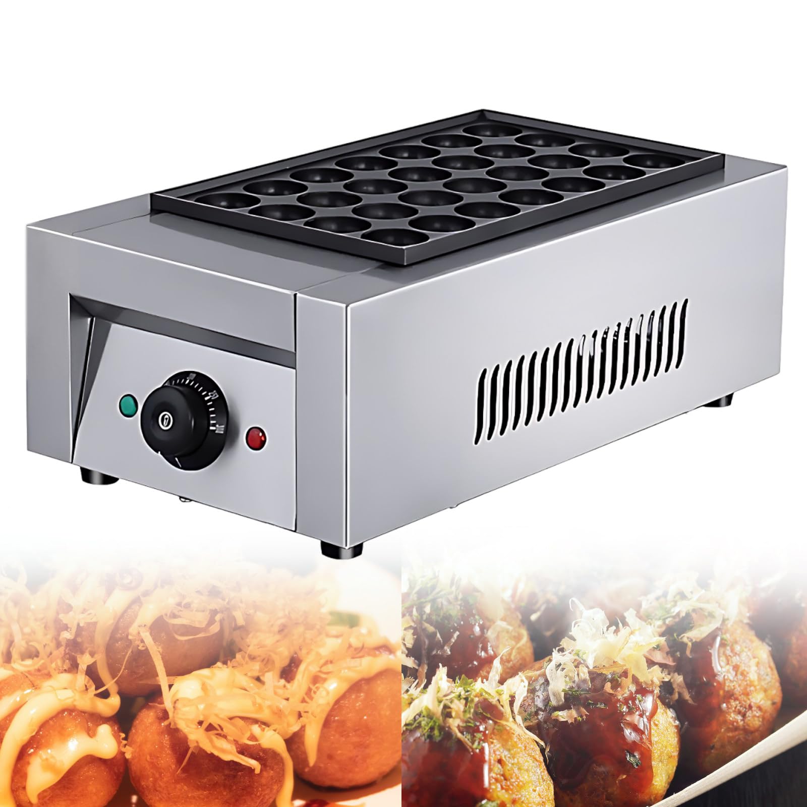 SHAHRYAR Macchina per Takoyaki Professionale 28 Fori Acciaio Inox