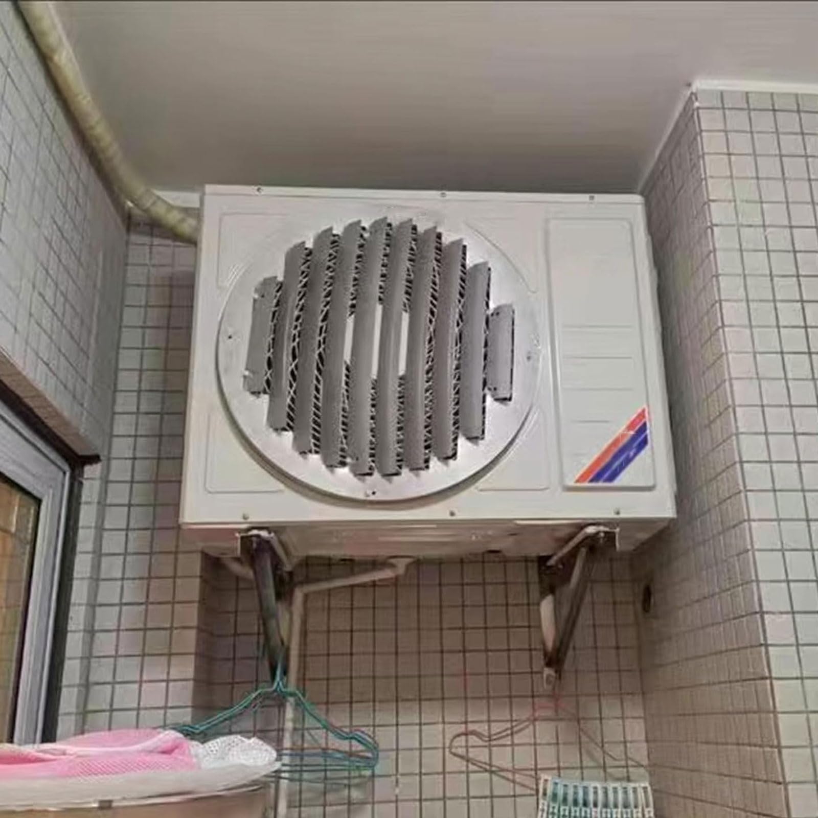 Deflettore per condizionatore d'Aria Esterno,Deflettore in Acciaio Inossidabile Resistente alle Intemperie,Antiruggine,Ventilazione,per Le bocchette di Riscaldamento