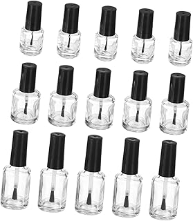 Beavorty 15 Peças Garrafa De Vidro De Esmalte De Unha Gel Transparente Recipientes De Bálsamo Labial Tubos Vazios Dispensador De Esmalte De Vidro Frascos De Esmalte De Gel Vazio Recipiente