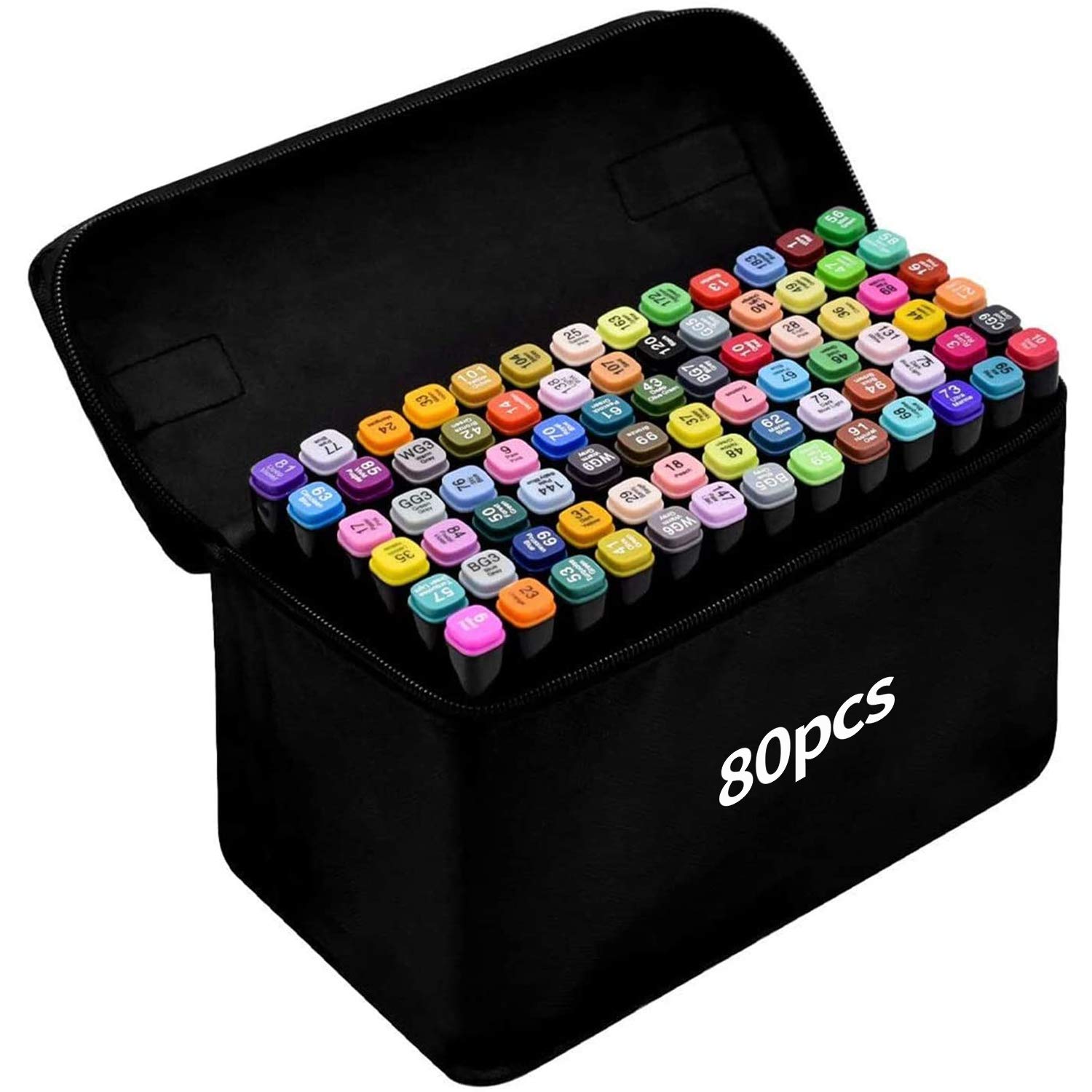 Tongfushop 80 Colours Marker Set, Marker Pen Graffiti Pen with Double Tips, Art Marker Graffiti Pen for Painting Sketch Manga