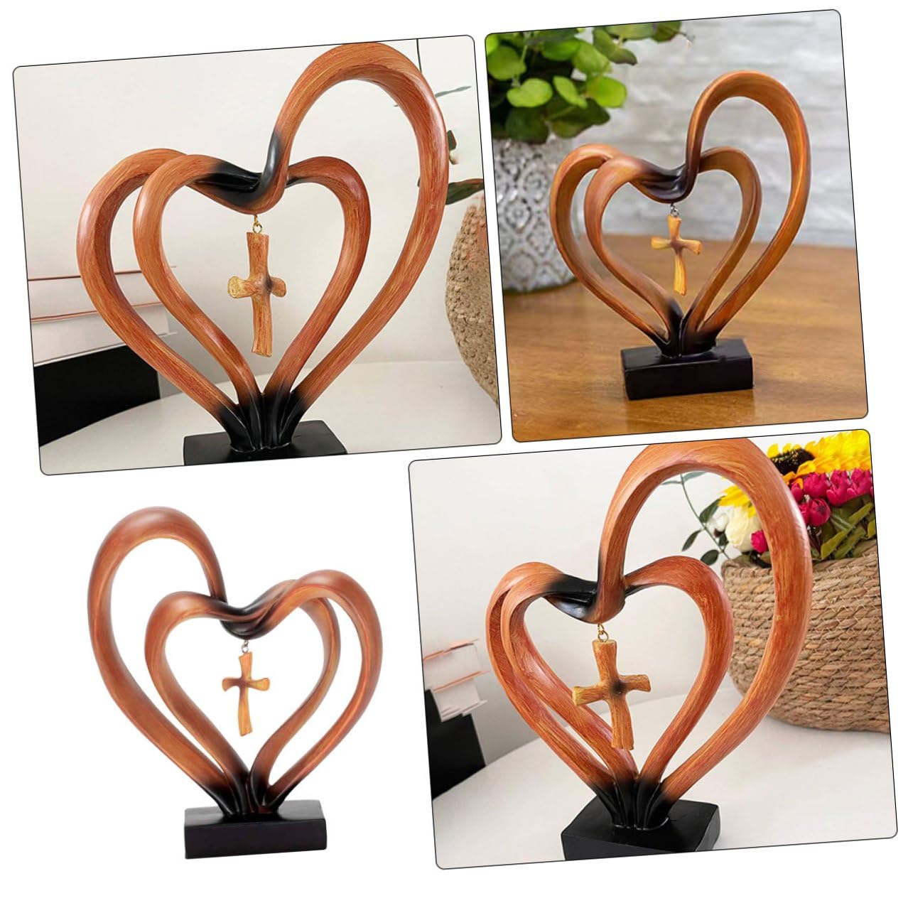 VANZACK Herzskulptur Moderne mit Einzigartigem Design aus Kunstharz Leicht zu Reinigen und Tragbar Dekoration für Hochzeit oder Arbeitszimmer