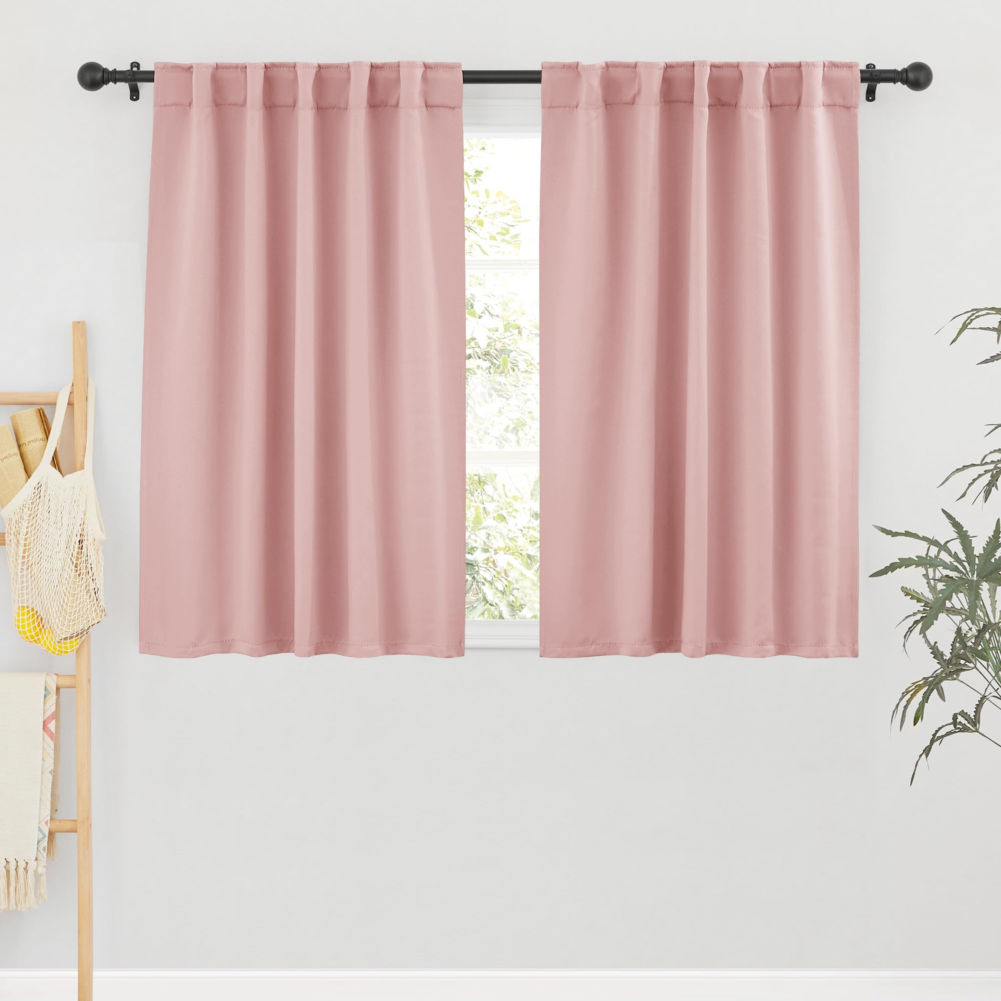 RYB HOME Girls Blackout Curtains 54 inches Long - Thermal Insulated Privacy Spring Drapes for Bedroom Living Room Bathroom, 42 inch Width x 45 inch