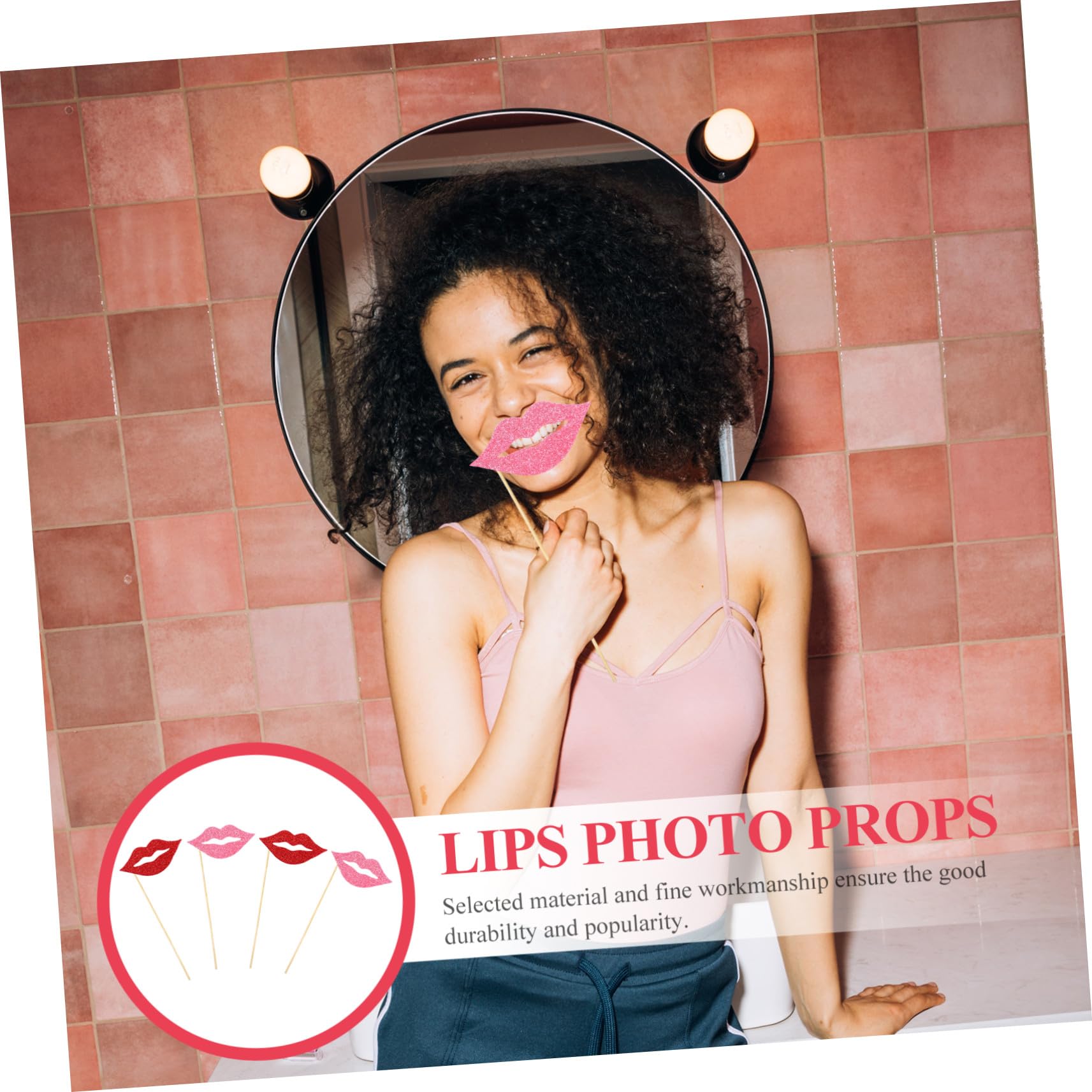 2 Sätze Teiliges Rote Und Pinke Lippen Foto Requisiten Aus Papier Für Party Aufnahmen Fotokabine Geburtstag Hochzeit Lustige Festival Deko 40 Stück * 2