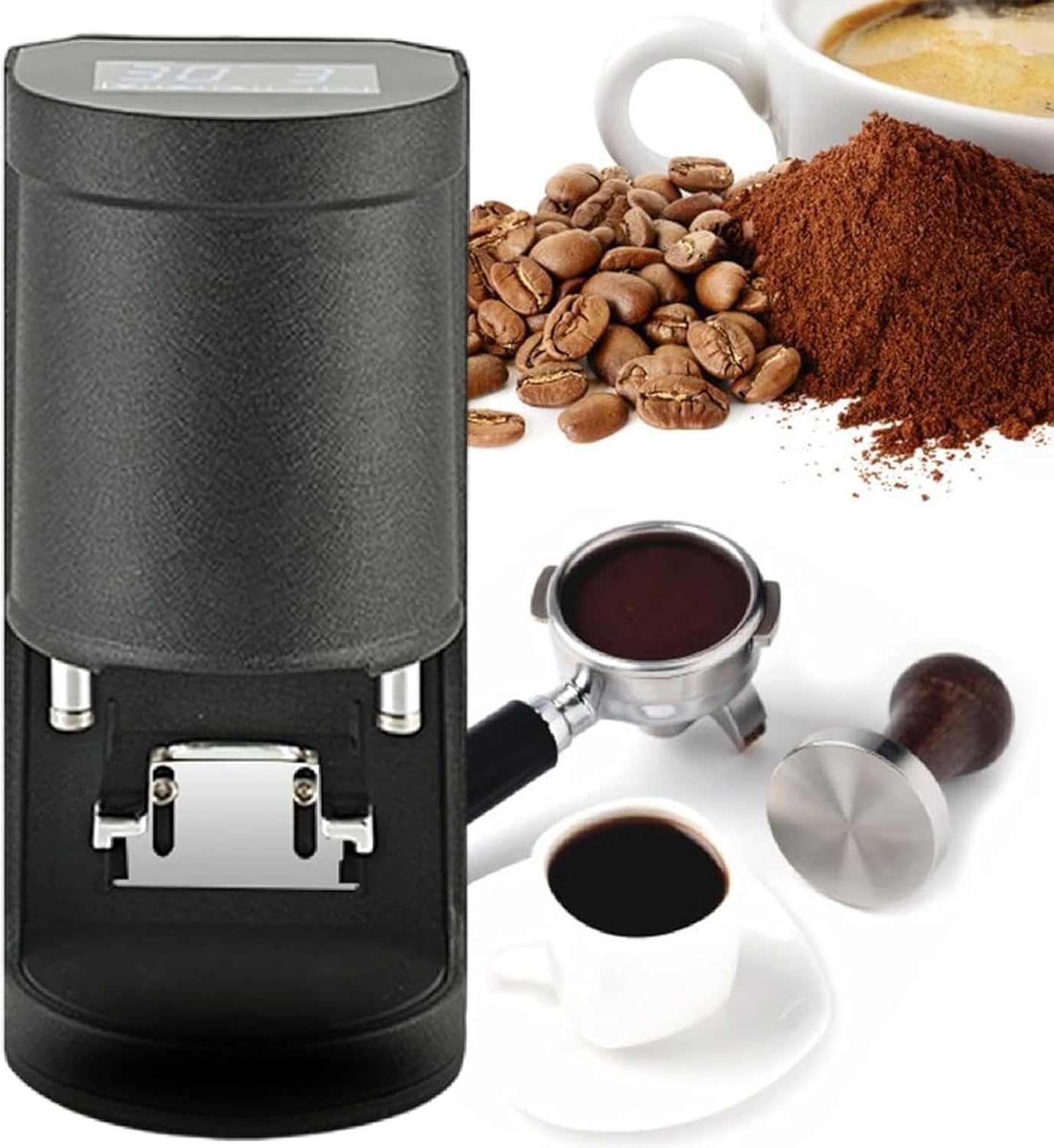 58mm Electric Coffee Tamper Automatic Expresso Powder Press Machine Stainless Steel Masher10-30kg Pressure 1 To 3 Adjustable Tamp