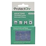 ProtectOhr Silicone Universal Ear Plugs, 3 Pairs Waterproof Silicone Ear Plugs Noise and Water for Swimming/Shower/Water Sports, Pack of 6