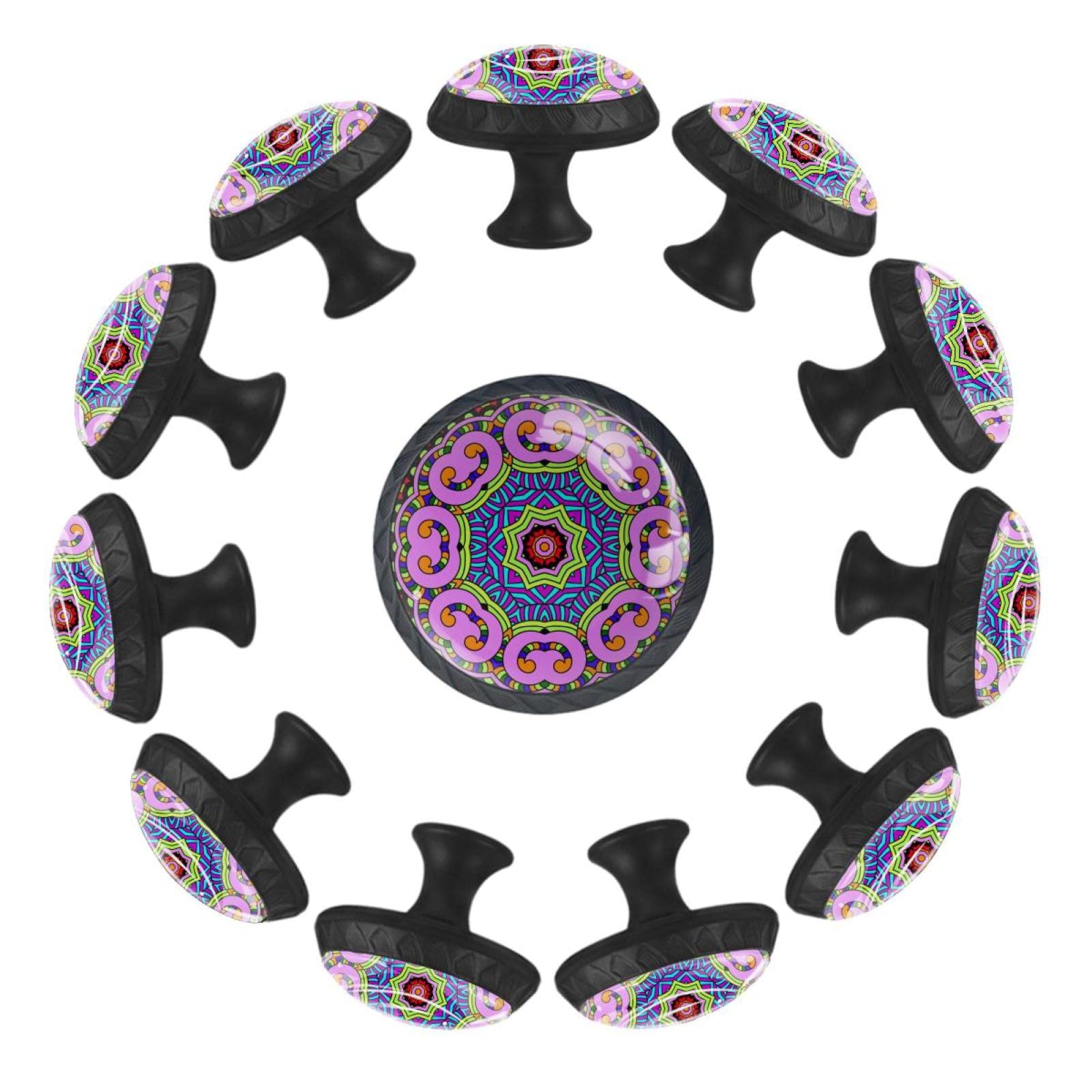 Boutons de tiroir ronds graphiques de 35 mm pour mobilier contemporain