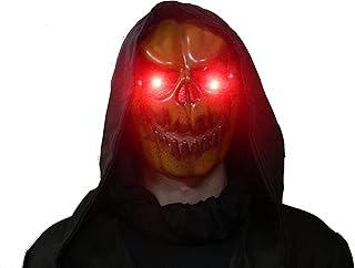 Dead Head Props Halloween costume Prop CosPlay wearable Led Eyes Glasses with micro effects controller for Masks (Red)