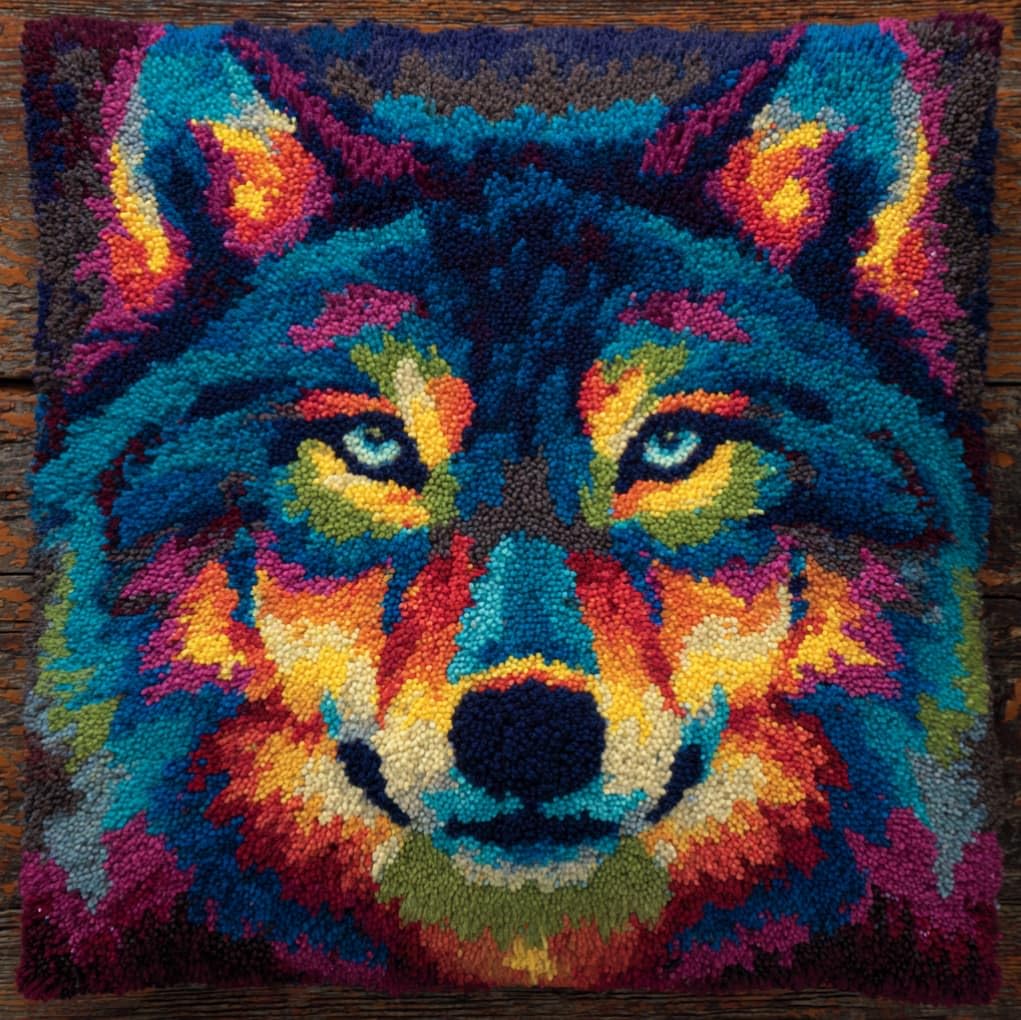 Axiangzik Wolf Latch Hook Cushion Kits For Adults,