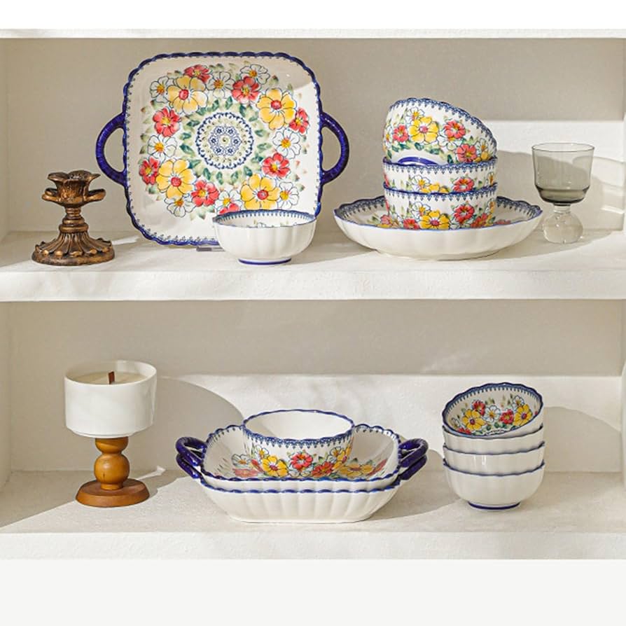 Amazon.co.jp: 食器セット 和食器 ボヘミア風 可愛い お皿セット