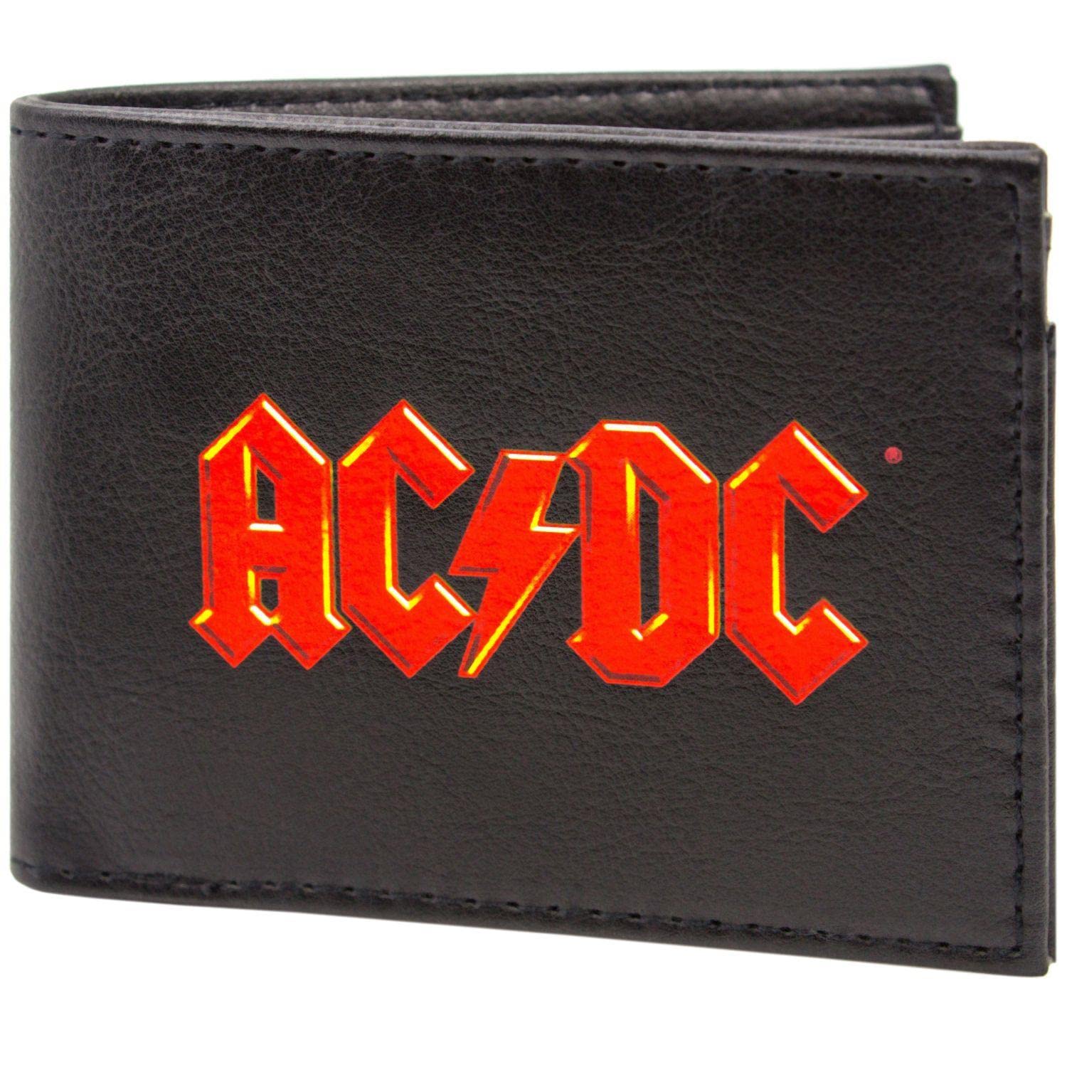 Thunderstruck AC DC Rock Band Back In Black Billetera/Cartera con Compartimento para ID y Tarjetas, Negro
