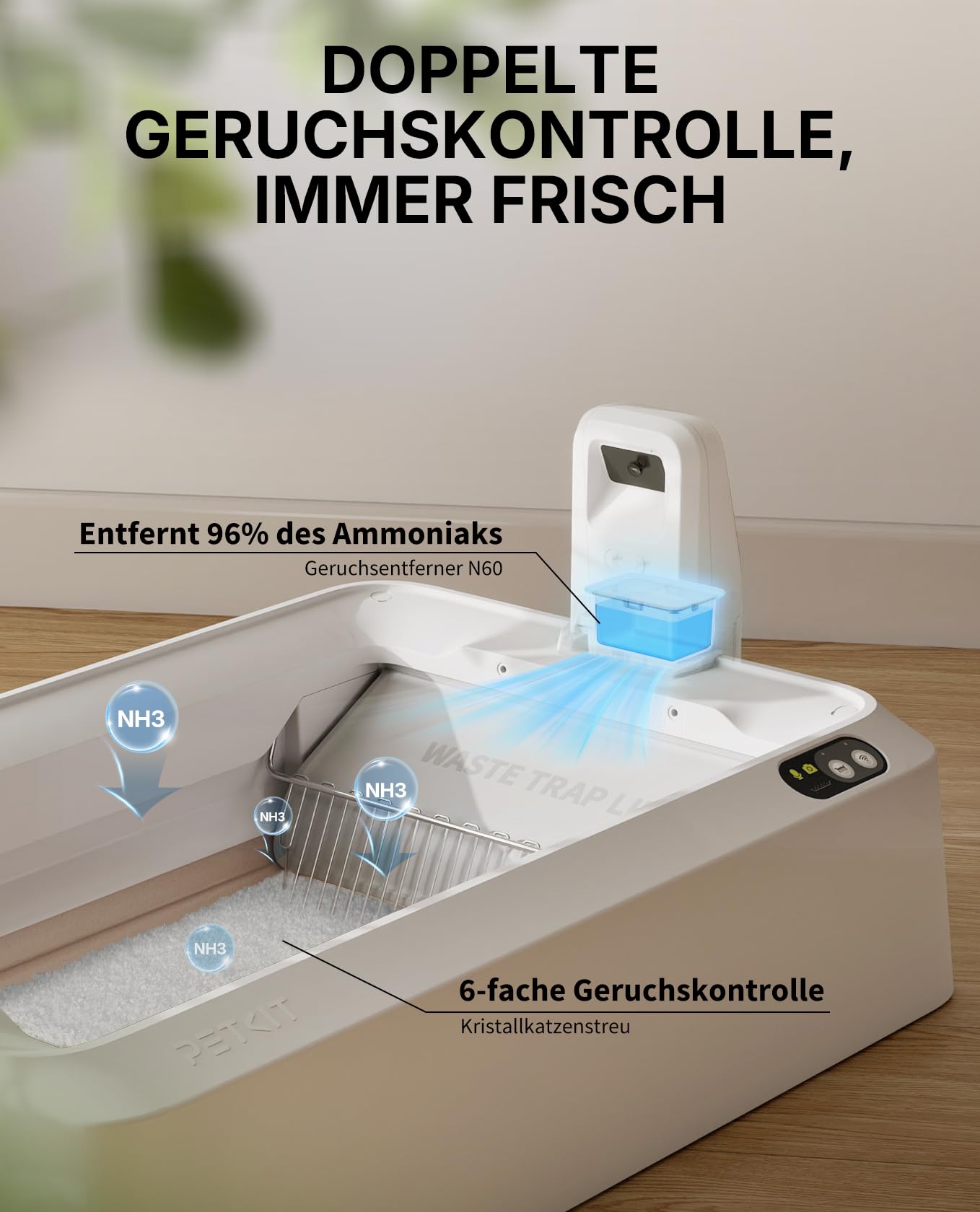 PETKIT Purobot Crystal Duo Selbstreinigende Katzentoilette mit Kamera, AI-Gesundheitsüberwachung, Geruchskontrolle, Offenes Design für große Katzen, Bis zu 30 Tage ohne Reinigung