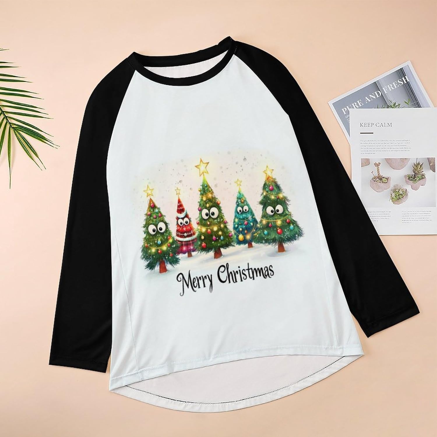 LOAIHA Christmas Sweatshirts for Women Christmas Tree Shirt Xmas Tree Gift Casual Long Sleeve Tshirt Pullover Christmas Tops - Image 3