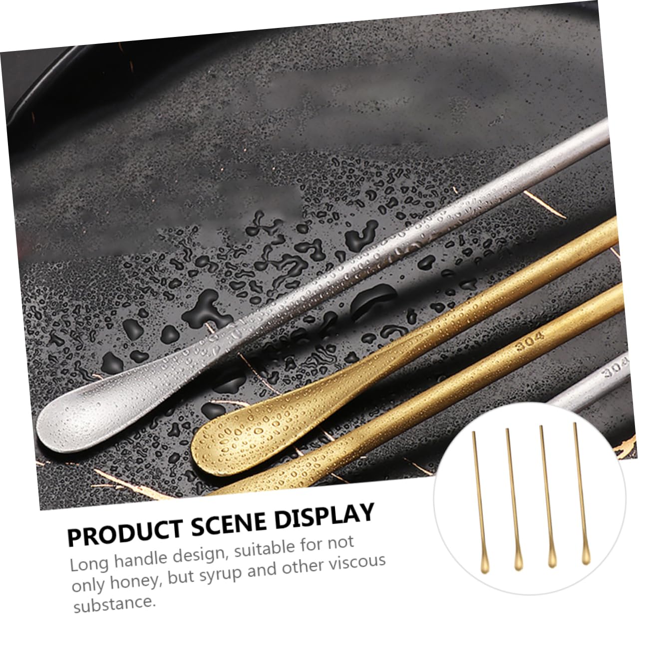 OFFSCH Stainless Steel Spoons Long Handle Stirring Spoon for Bar Drink Mixing