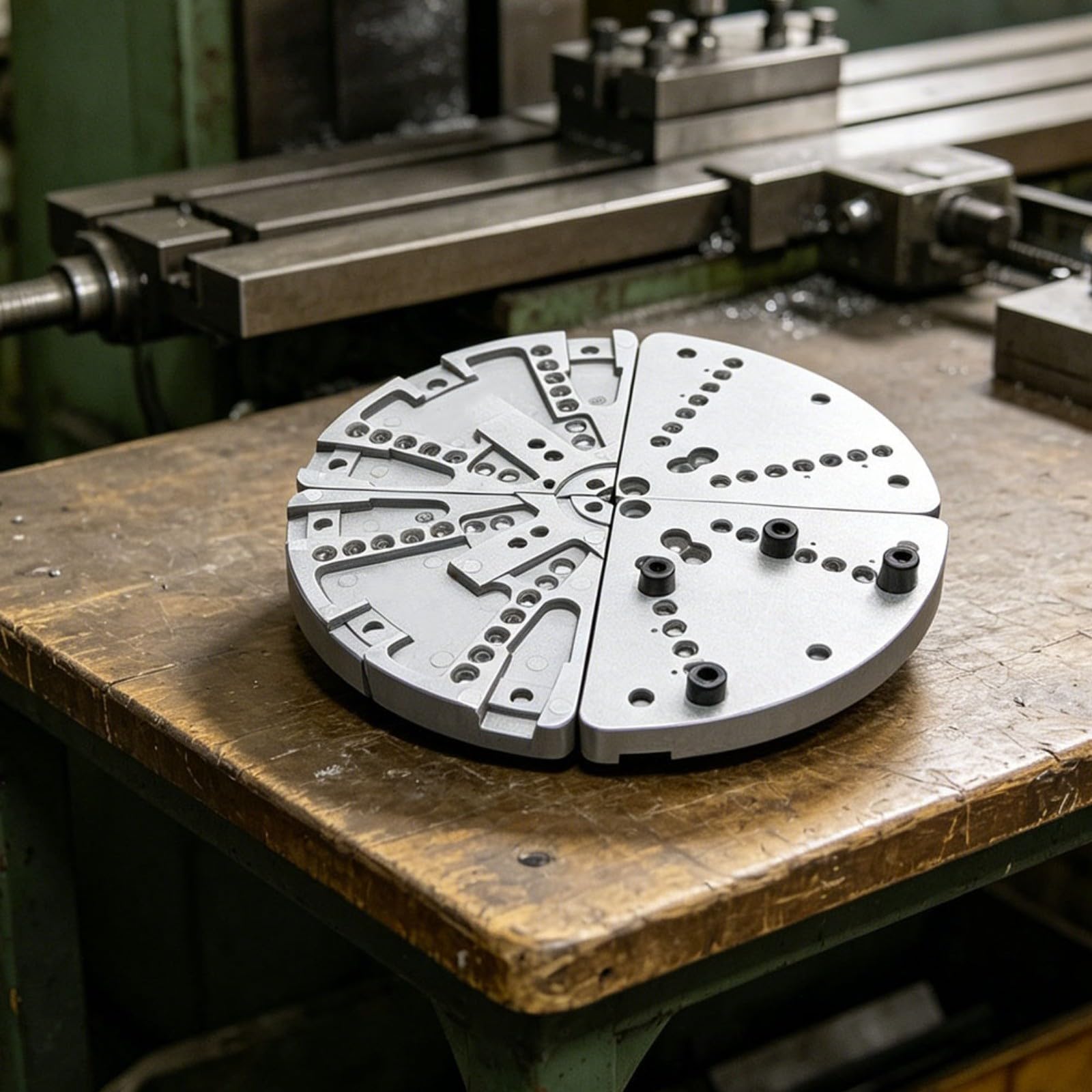 Juego de mandíbulas planas de 8 pulgadas para torno de madera, aleación de aluminio para revestimiento de tipo C, guarnición de desplazamiento, 7 posiciones, hasta 800 rpm