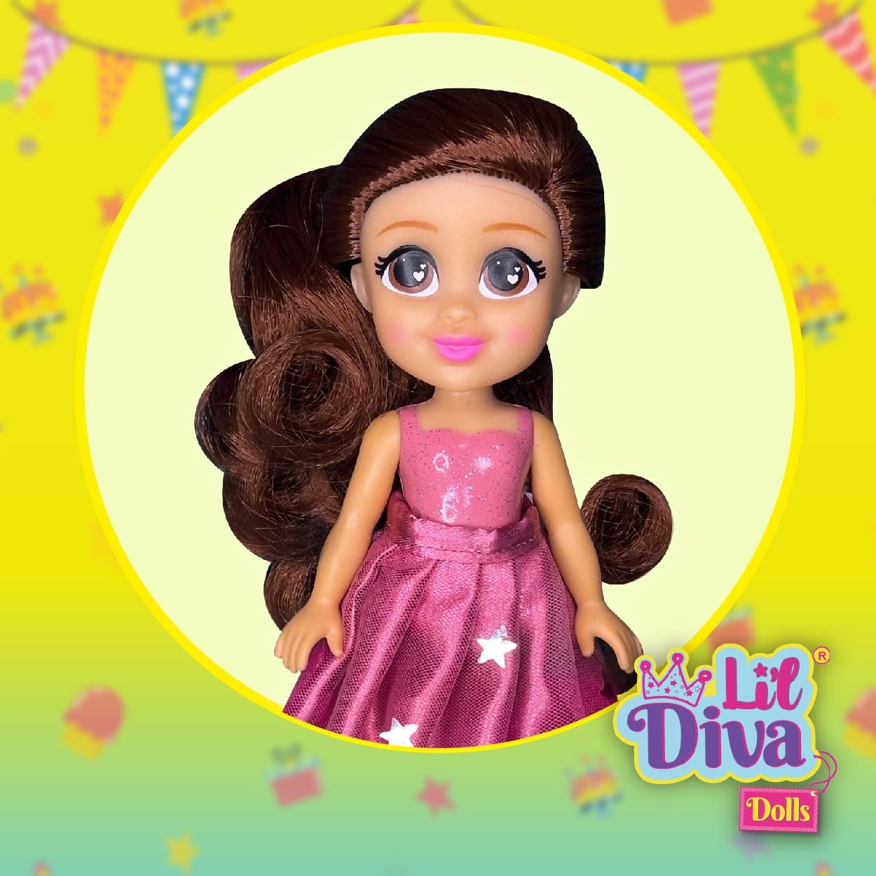 Li'l Diva Dolls 6" SOPHIA Fashion Doll for Girls |Soft Movable Body with Realistic Features|Birthday Gift for Kids 3+ Years |Early Learning Toy for Girls | Ideal Gift for Birthdays & Special Occasions 3