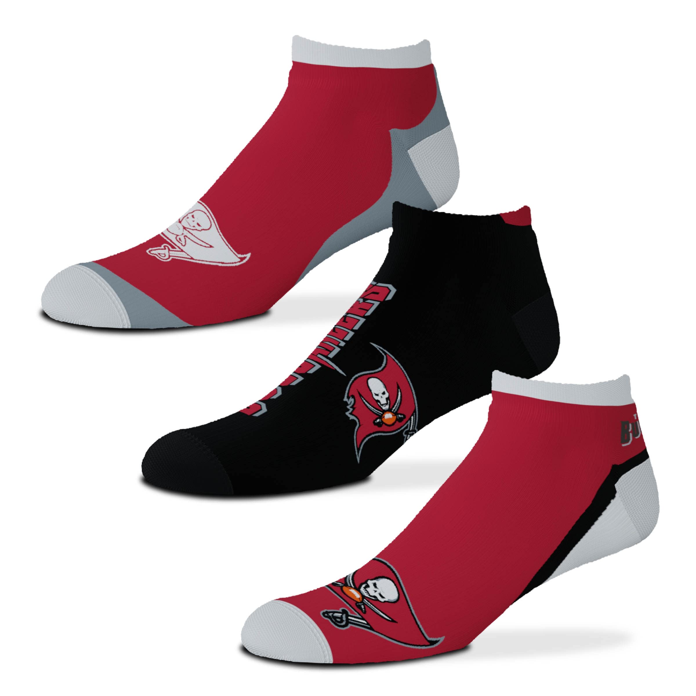For Bare Feet Socks Pack of 3 – Tampa Bay Buccaneers – NFL – Flash – Size L, Tampa Bay Buccaneers Flash, L