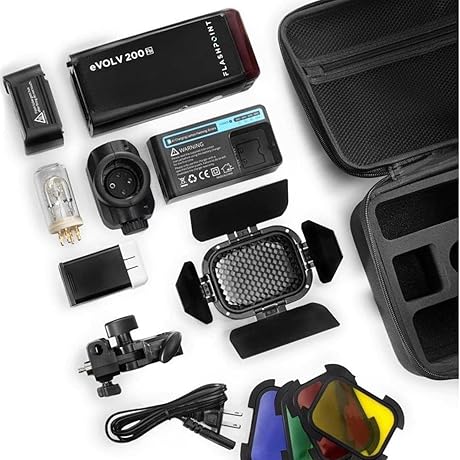 eVOLV 200 TTL Pocket Flash with Barndoor Kit Built-in R2 2.4GHz [AD200]...
