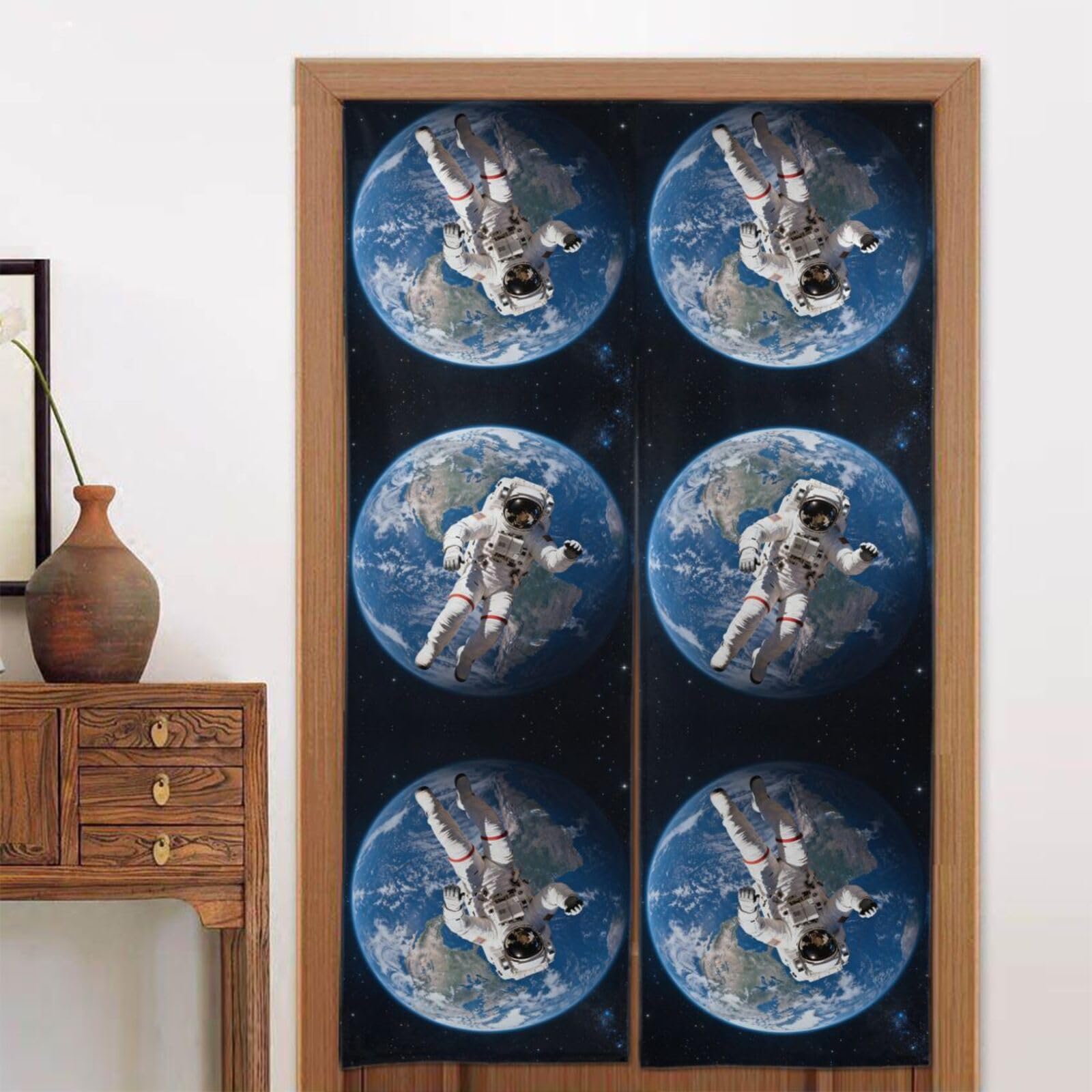 CNTDBU Astronaut Floating Space Door Curtain 34x56 Inch-Room Divider Panel for Privacy, Entryway Screen for Kitchen Bedroom