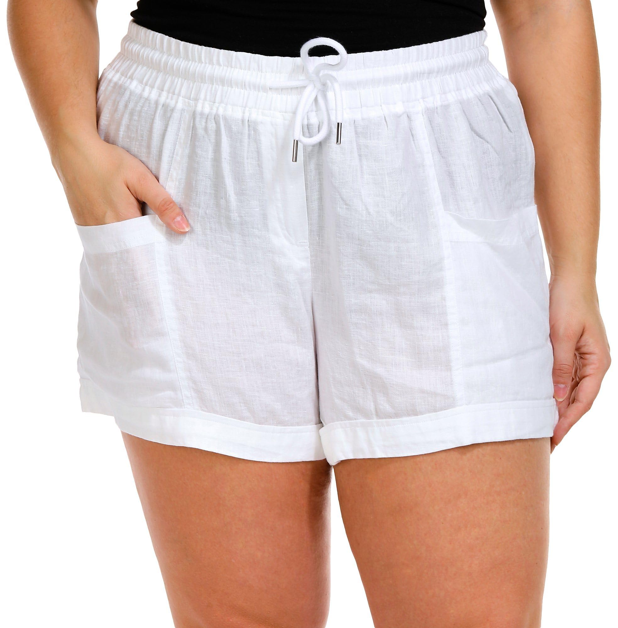 Rafaella Women's Seamed Linen Drawstring Short