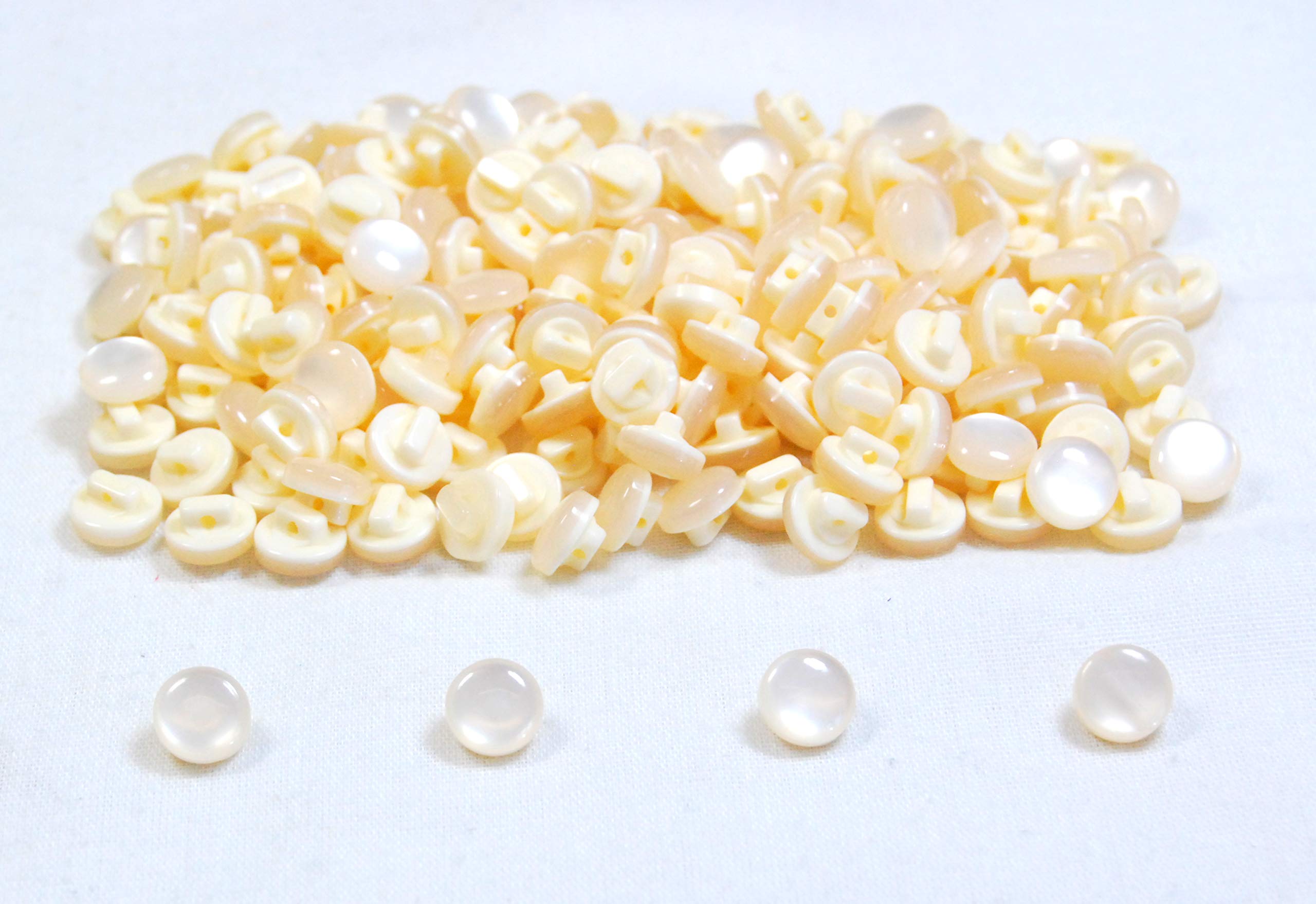celloexpress Pearlised Mushroom Buttons - 10mm - for Sewing & Crafting (Cream, Pack of 250)