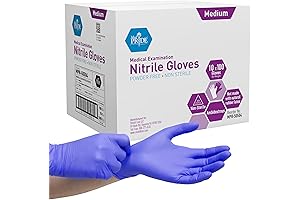 MedPride Powder-Free Nitrile Exam Gloves, Medium, 1000 Count