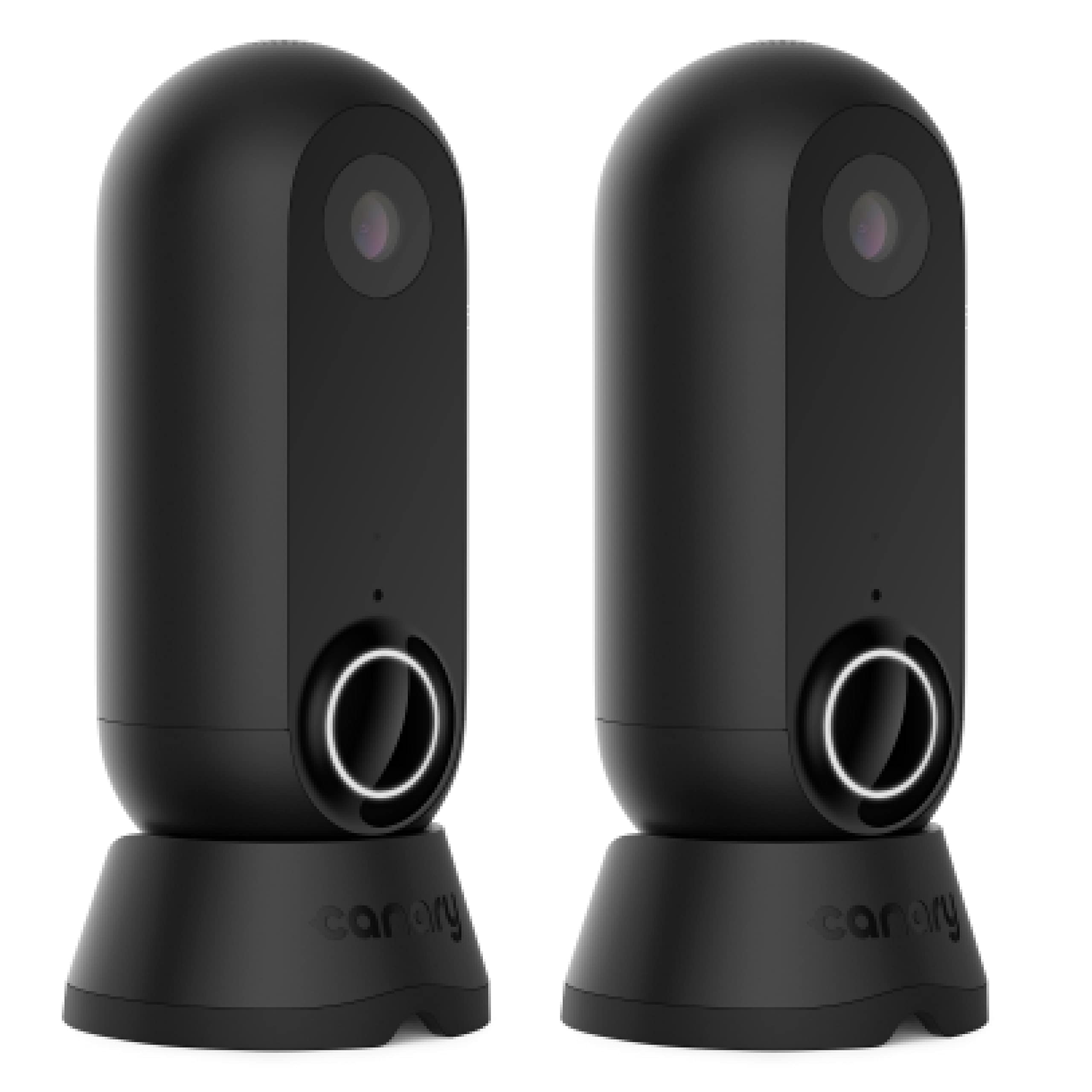 Canary Flex 2 Pack Outdoor Indoor Home Security Camera HD WiFi IP | 24/7 Watch Live, Weatherproof, Wire-Free & Wired, Motion Alerts, Two-Way Talk, Night Vision, 10x Zoom, Works with Alexa & More Black 2 Count (Pack of 1) Flex
