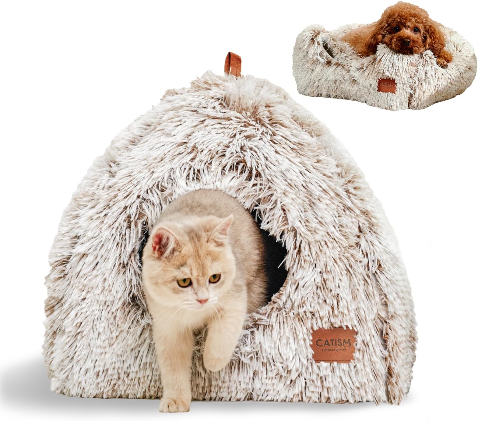 Best Friends by Sheri Pet Igloo Hut, Sherpa, Black Cat