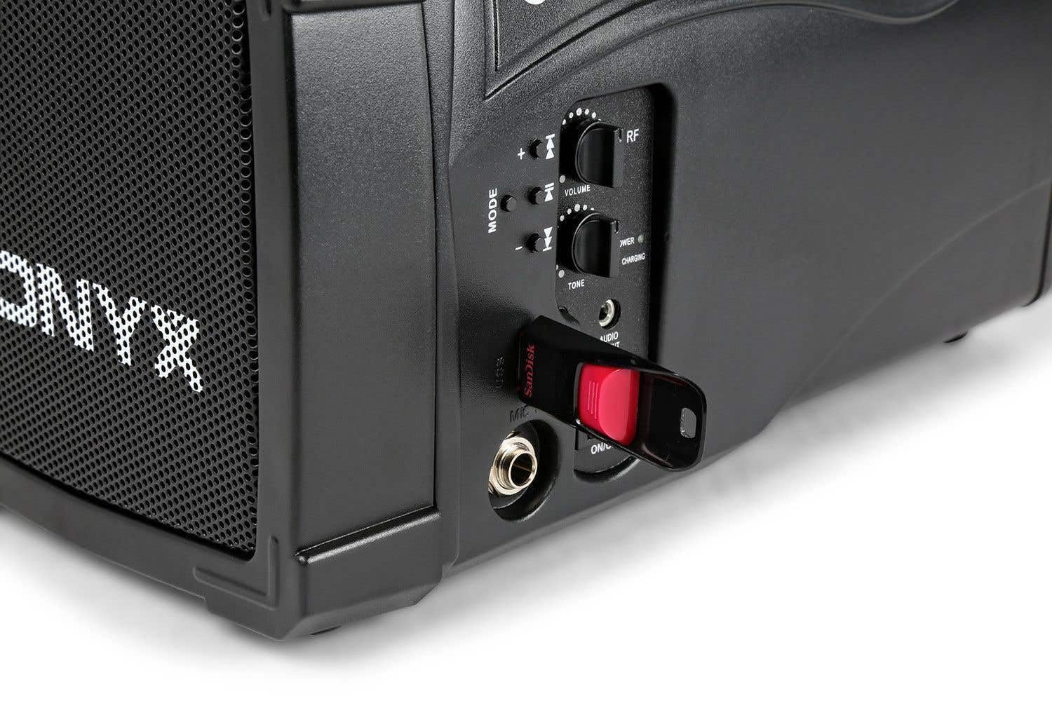 Vonyx ST012 Amplificateur de Voix Portable, Micro-Casque et Cravate, 30 Watts RMS, Entrée et Sortie Jack, Port USB, Bandoulière de Transport, Batterie Rechargeable, Idéal pour Conférences ou Visites