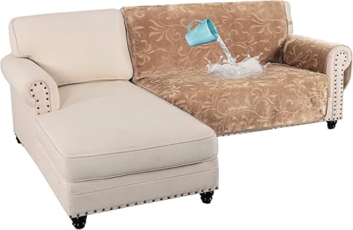 Funda 100% impermeable para sofá, funda de sofá modular derecha, terciopelo de primera calidad, protector de muebles para perros de hasta 72