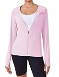 Women's UPF 50+ Sun Protection Hoodie Jacket Lightweight Full Zip Athletic Jacket Long Sleeve Shirt with Pockets