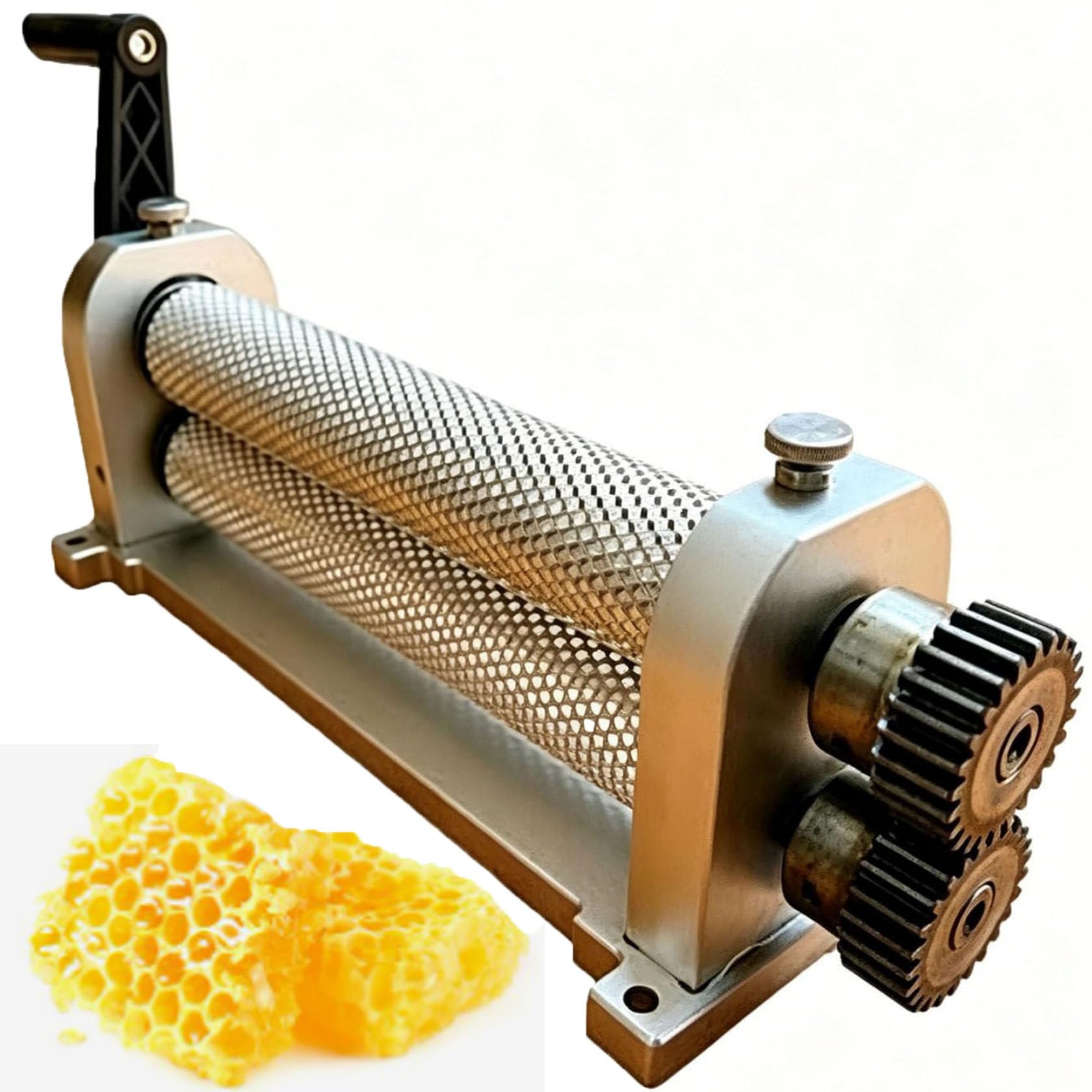 Manual Beeswax Comb Foundation Roller Mill Machine, 280mm Portable Bee Wax Press Machine, ,Aluminum Alloy Honeycombs Printing Stamper, Cell Size4.9mm,5.1mm,5.4mm Optionalfor Beekeeping Hive 5.4mm