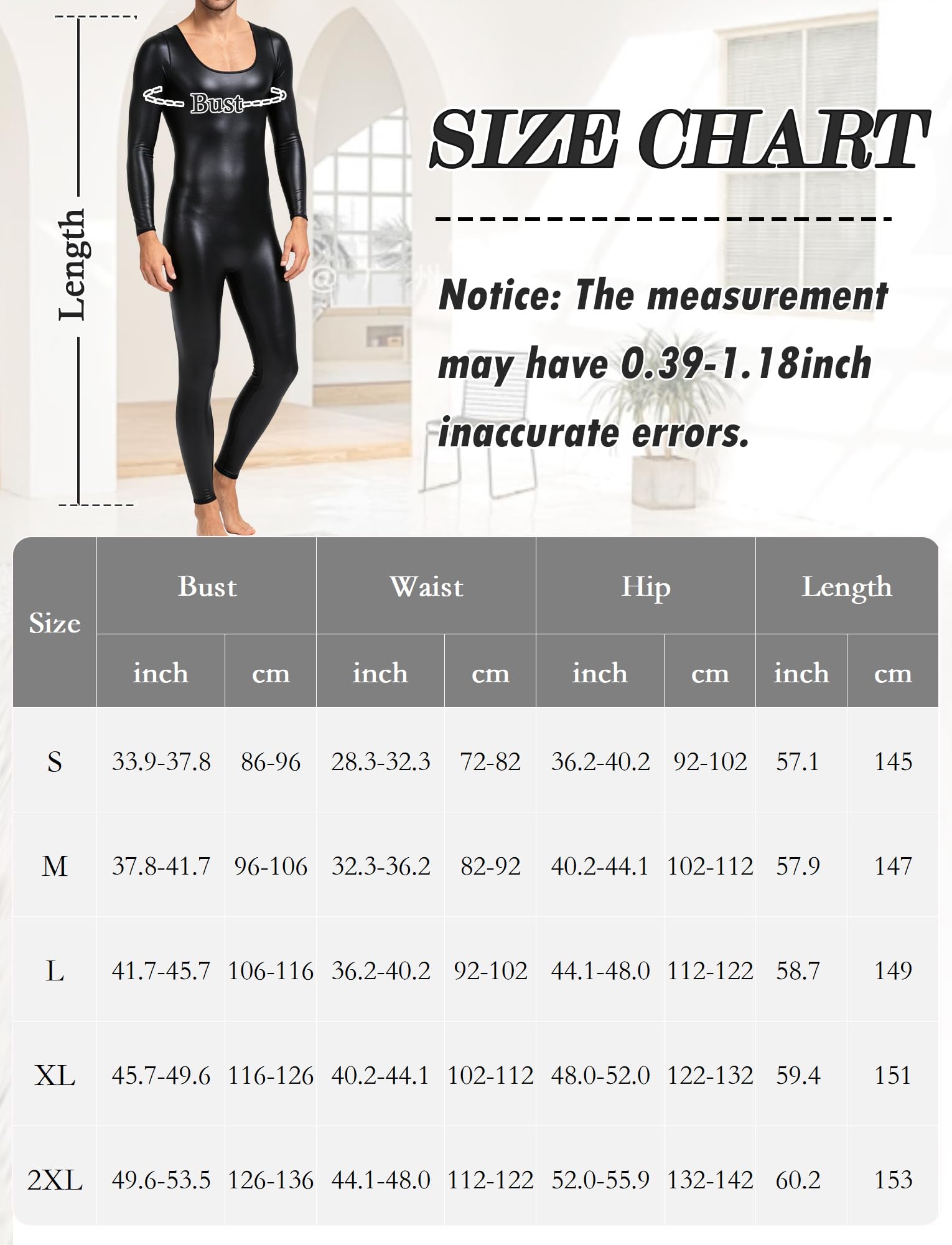 Jumpsuit Homme Body en Cuir Sexy Une Pièce Bodysuit Combinaison de Sport Catsuit Moulante Stretch Shapewear Costume de Fête Clubwear S-2XL