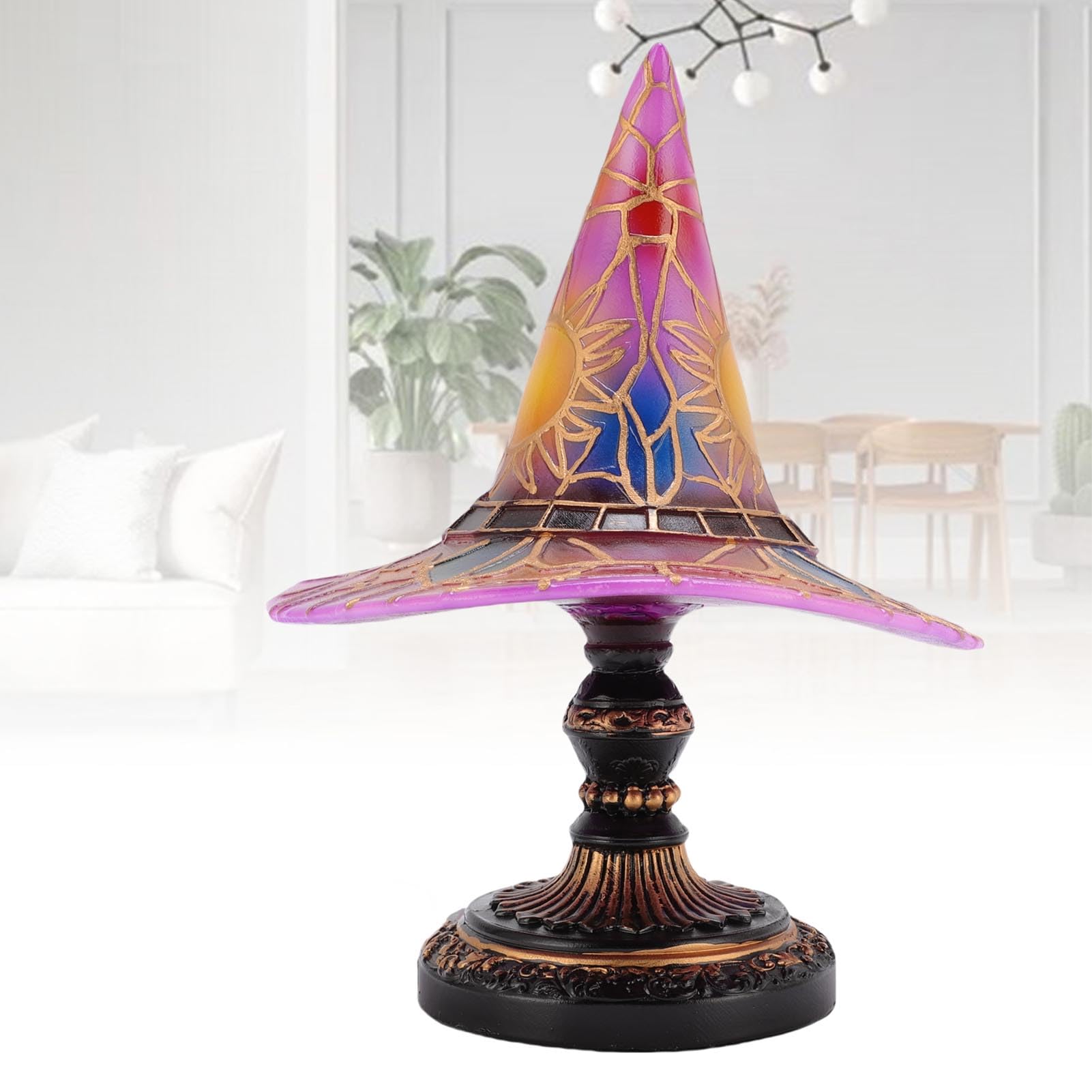 LYPPUL Hexenhut-Lampe Gelb | Gothic Deko LED Nachtlicht