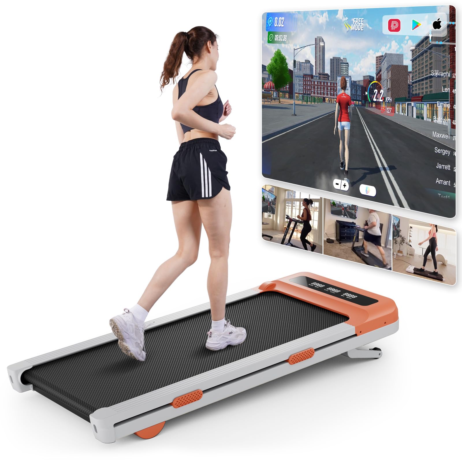 Superun Walking Pad with 9% Auto Incline for Home Office Users, Premium Under Desk Treadmill with Smart APP & Remote Control, |0HP 300lbs Capacity Walking Pad